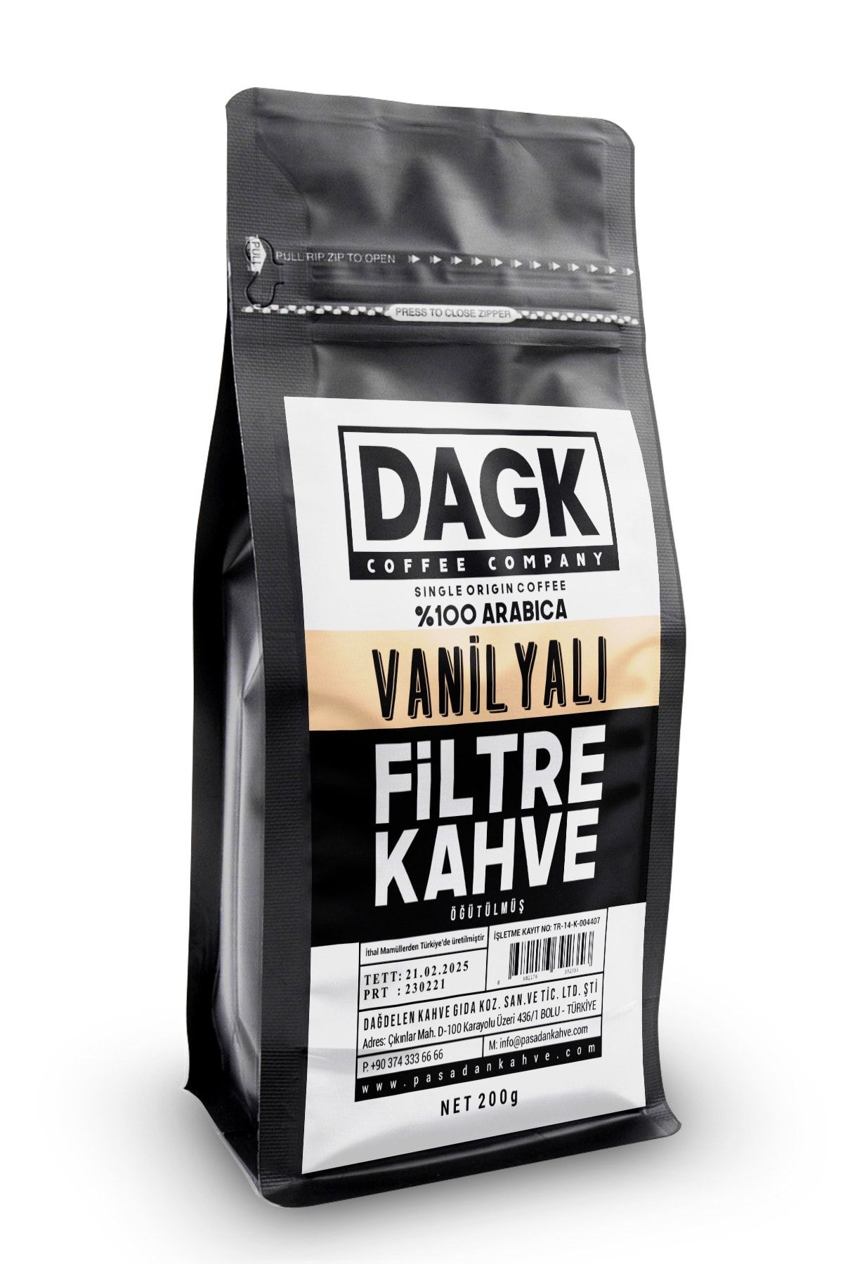 Dagk Vanilyalı Filtre Kahve Öğütülmüş 200g (aromalı)