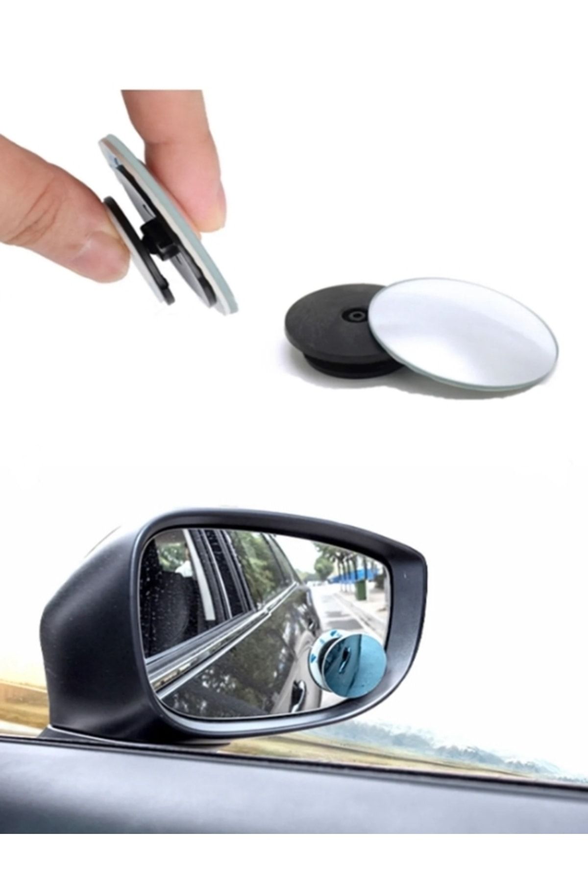 LOVYCO Araç Motosiklet Kör Nokta Aynası Park Etme Araba Yuvarlak Ayna 3m Yapışkanlı 2 Adet