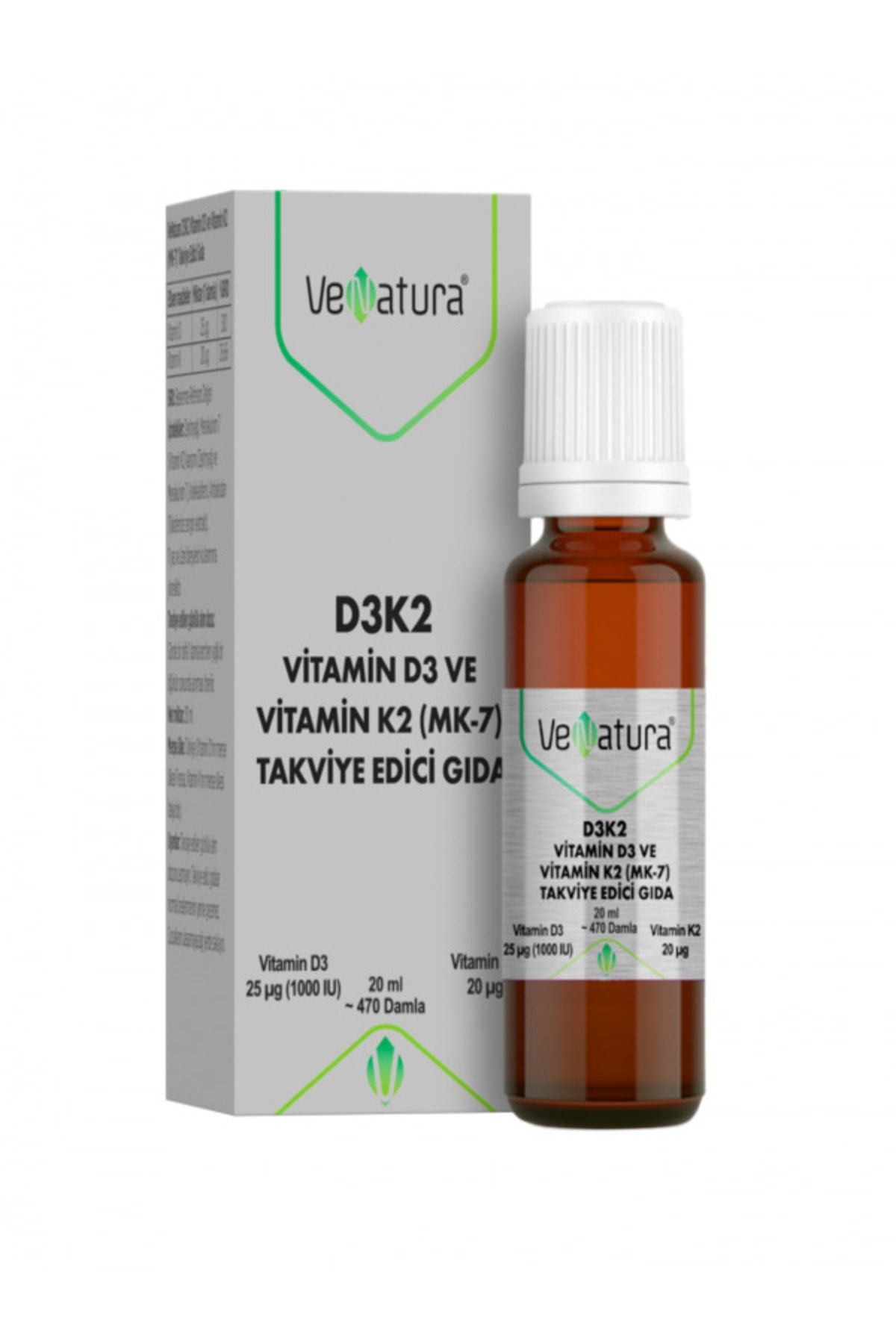Venatura Vitamin D3 Ve Vitamin K2 Takviye Edici Gıda