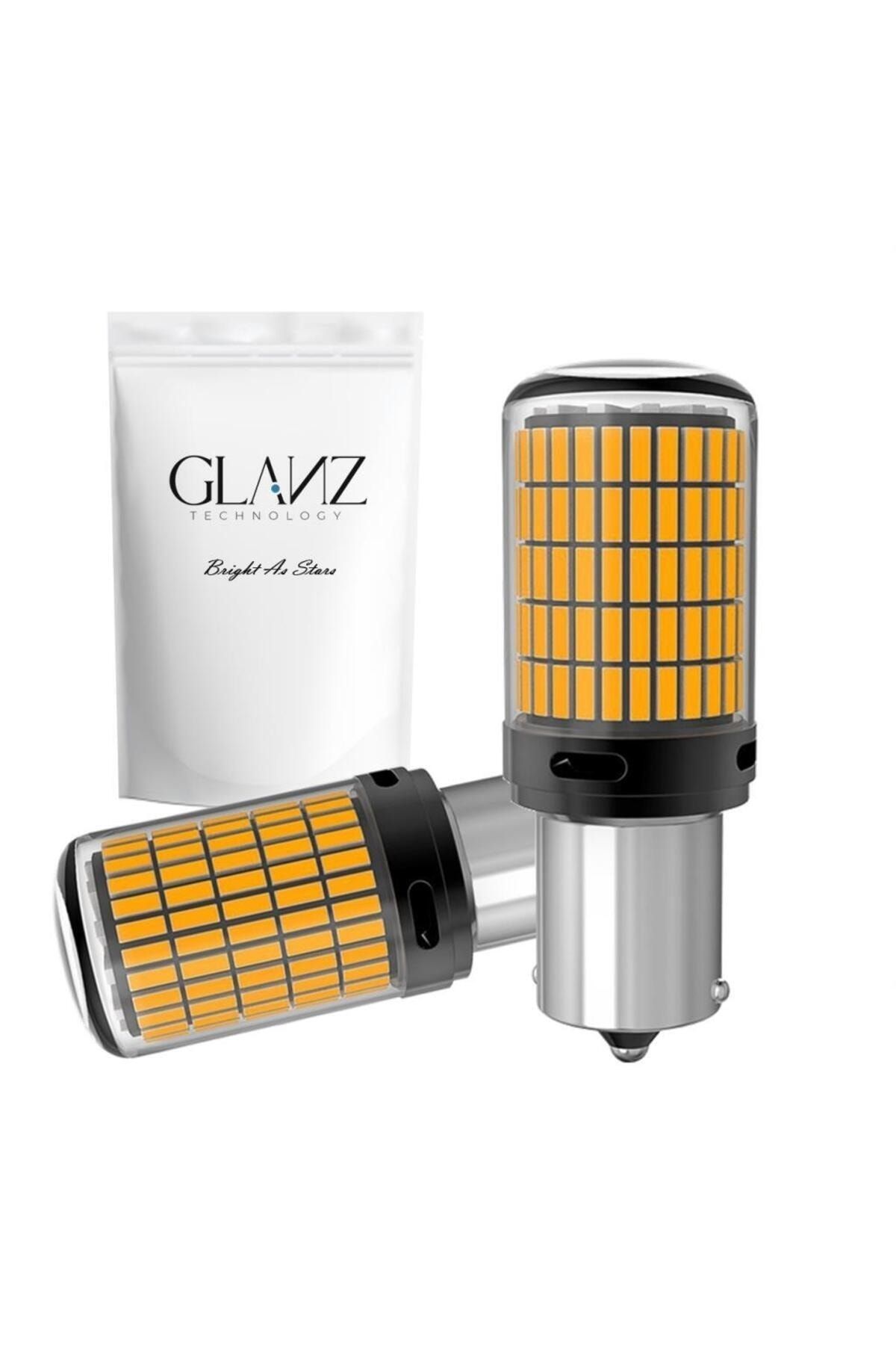 Glanz PY21W Bau15s Turuncu Amber Led Sinyal Ampulü Park Gündüz LambasıTak Kullan Sinyal Ampulü