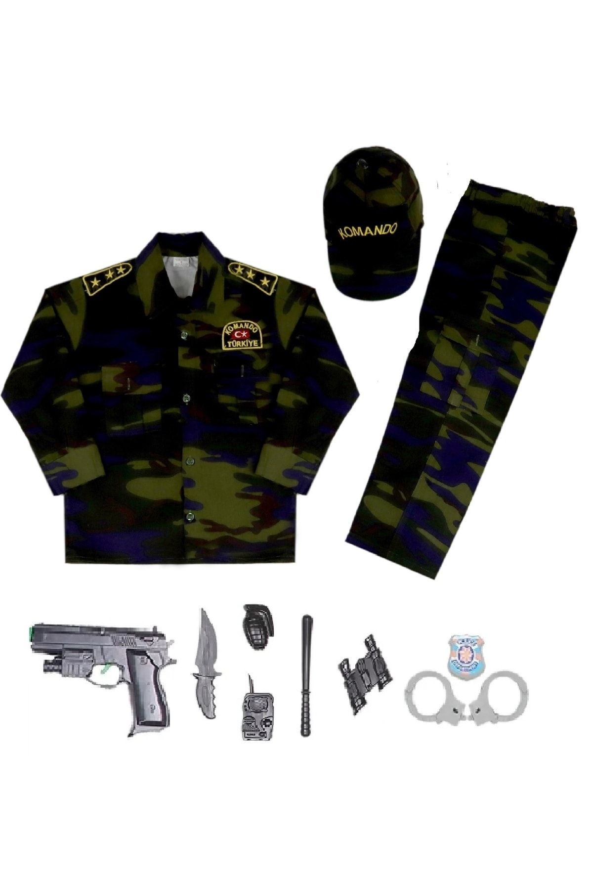 Lizsa Çocuk Haki Asker Kostümü Çocuk Haki Asker Kıyafeti