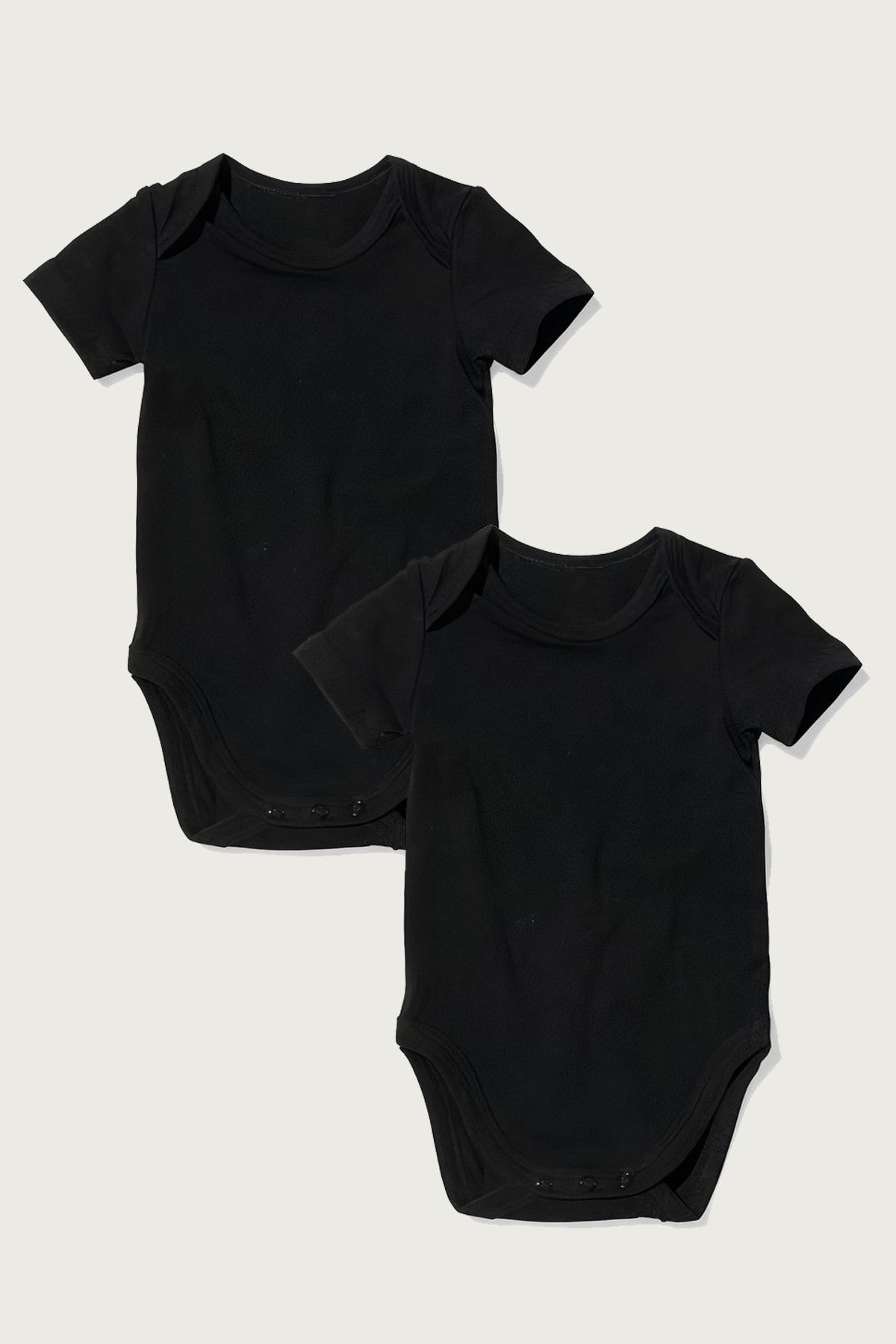 Lilabio Premium Kalite Suprem Kumaş 2li Siyah Kısa Kollu Bebek Body