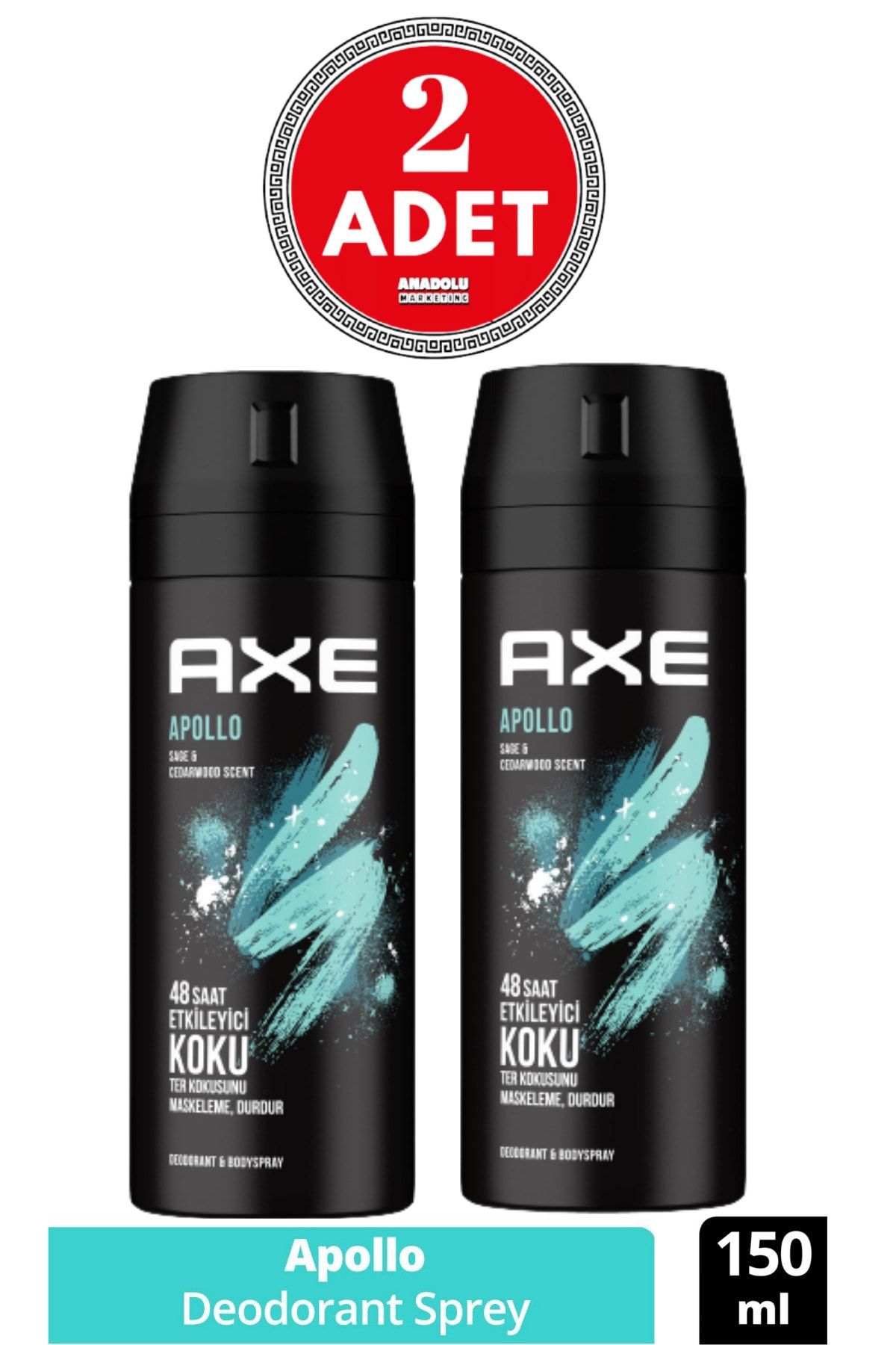 Axe Apollo Erkek Sprey Deodorant 150 Ml (2 Adet)