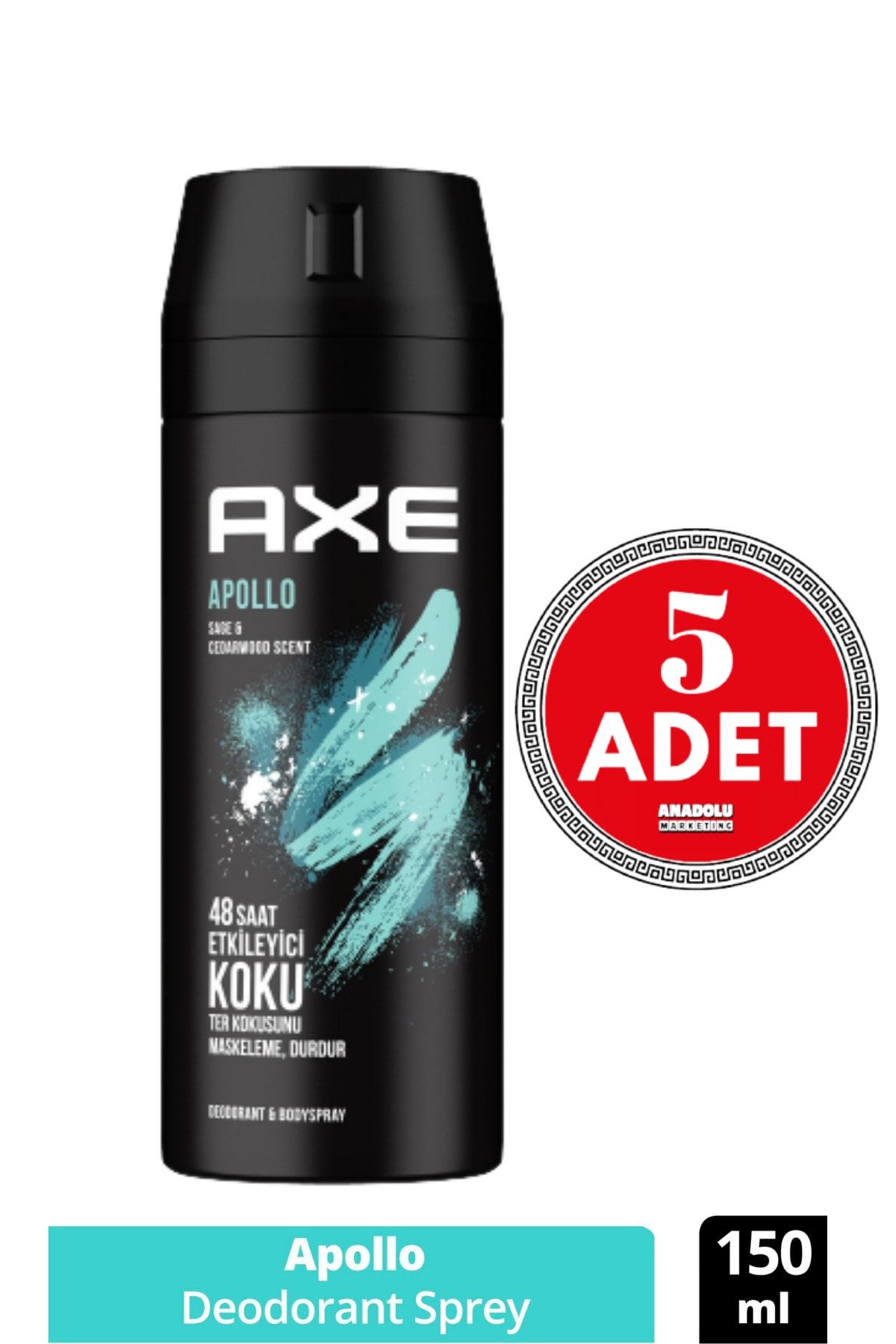 Axe Apollo Erkek Sprey Deodorant 150 Ml (5 Adet)