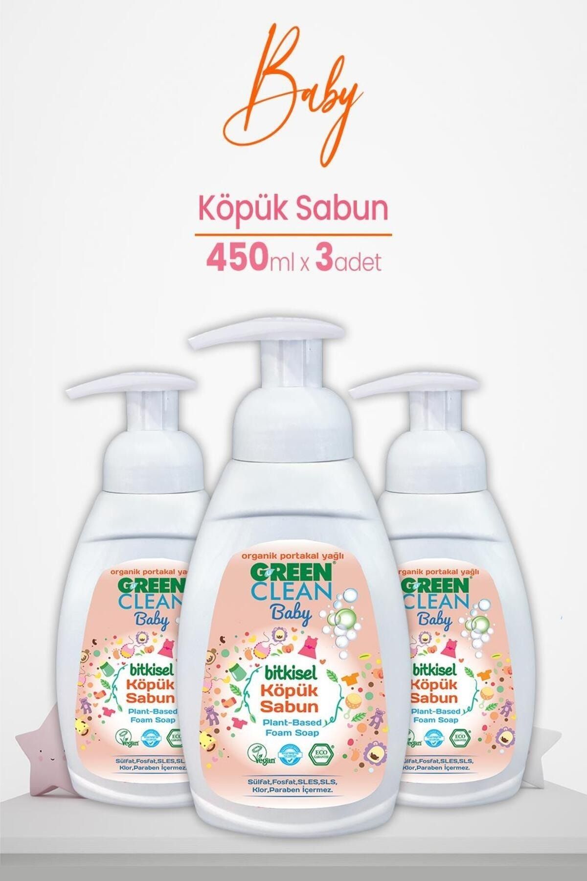Green Clean Baby Köpük Sabun Portakal Yağlı 450 ml x 3 Adet