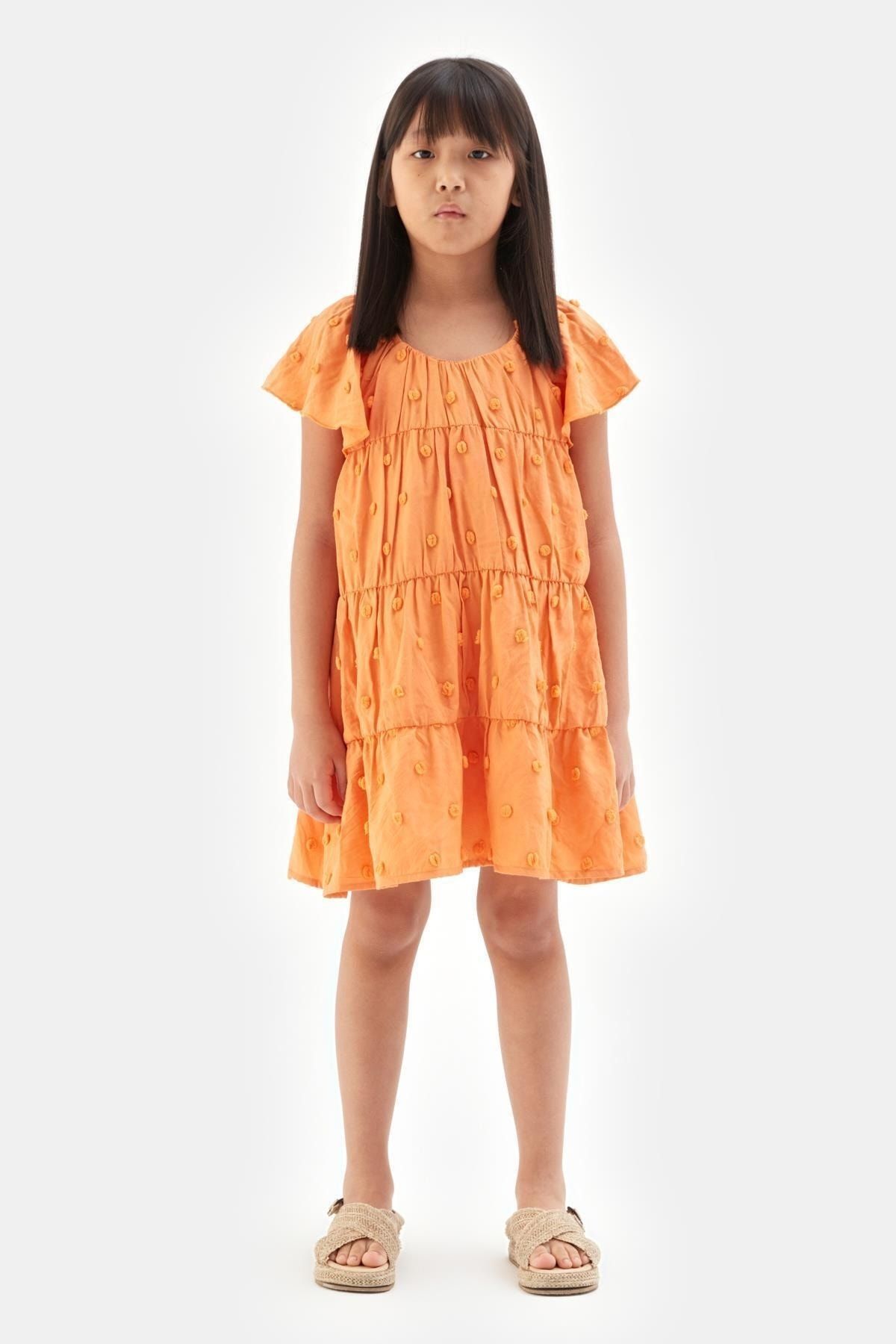 Tyess Bg Store Kız Çocuk Oranj Elbise 23ss0tj4906
