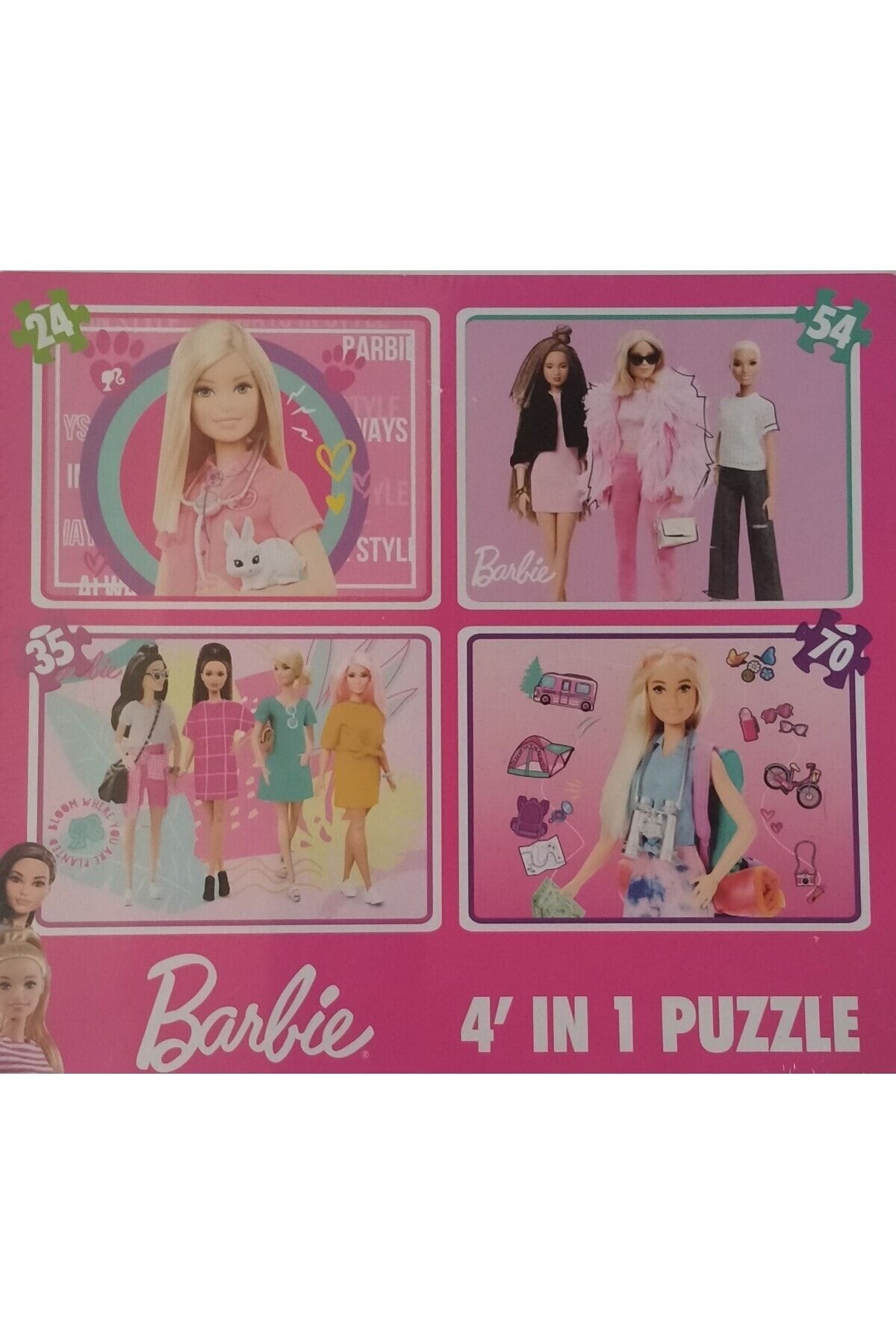 Barbie DİYTOY EĞİTİCİ OYUNCAK 4'Lü BARBİE PUZZLE SET