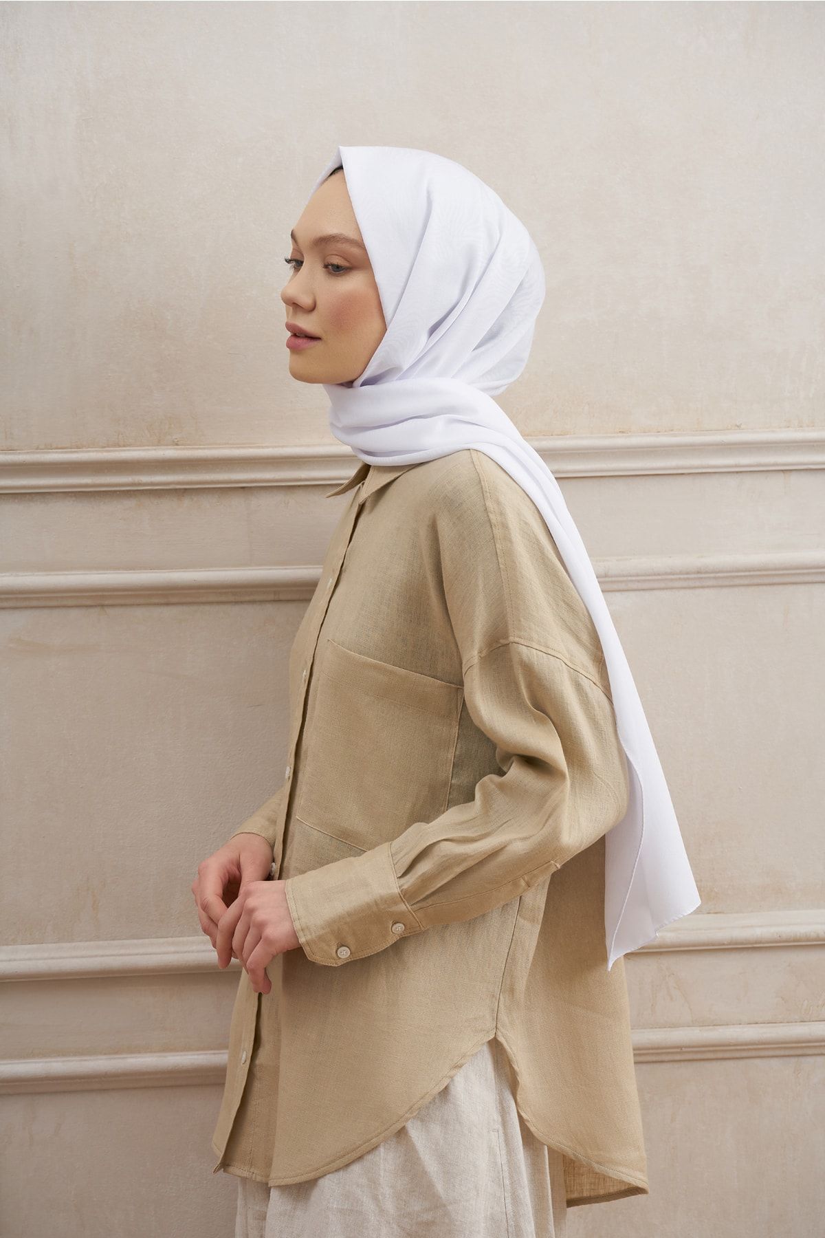 ARMANDA Yeni Sezon Labirent Desenli Şal - Perla Serisi Minimal Desen Şık Şal Başörtü Hijab Scarf