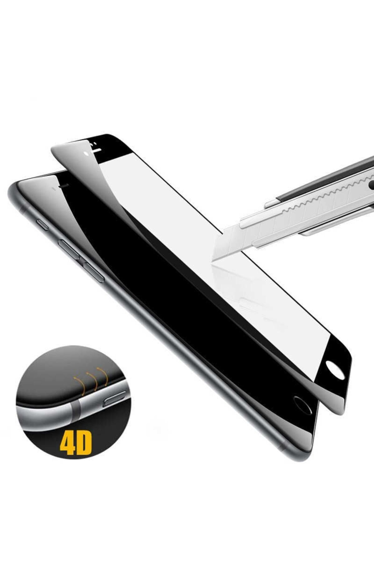 Genel Markalar Iphone 6s Plus 5d Curved Kavisli Kırılmaz Cam Tam Kaplama - Siyah