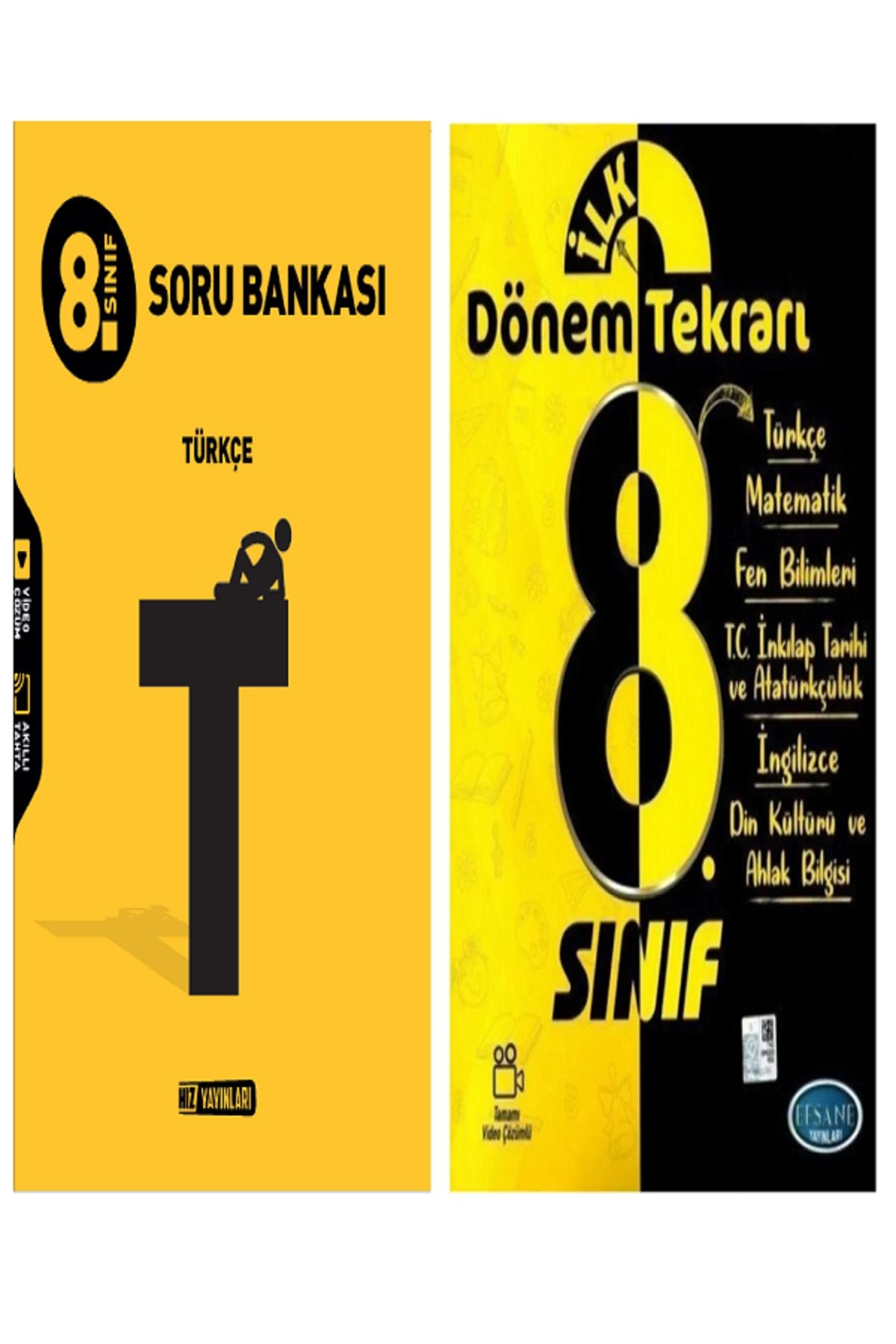 Efsane Yayınları 8.Sınıf Hız Yayınları Türkçe Soru Bankası - 8.Sınıf İlk Dönem Tekrar Kitap Toplam 2 Kitap