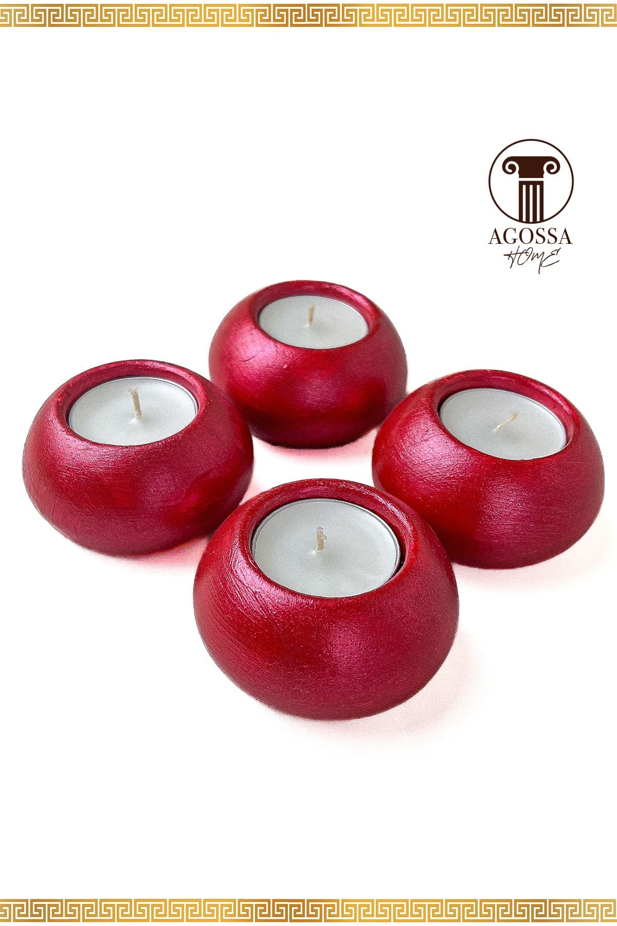 Agossa Home 4'lü Tealight Mumluk • Kırmızı