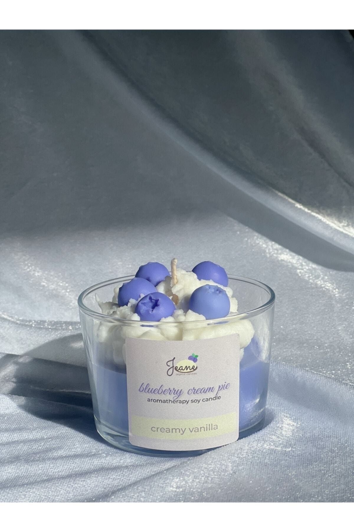 jeane home decor Jeane Candles Blueberry Vanilya Kokulu Mum Yaban Mersini Cupcake Hediyelik Aromaterapi Mum