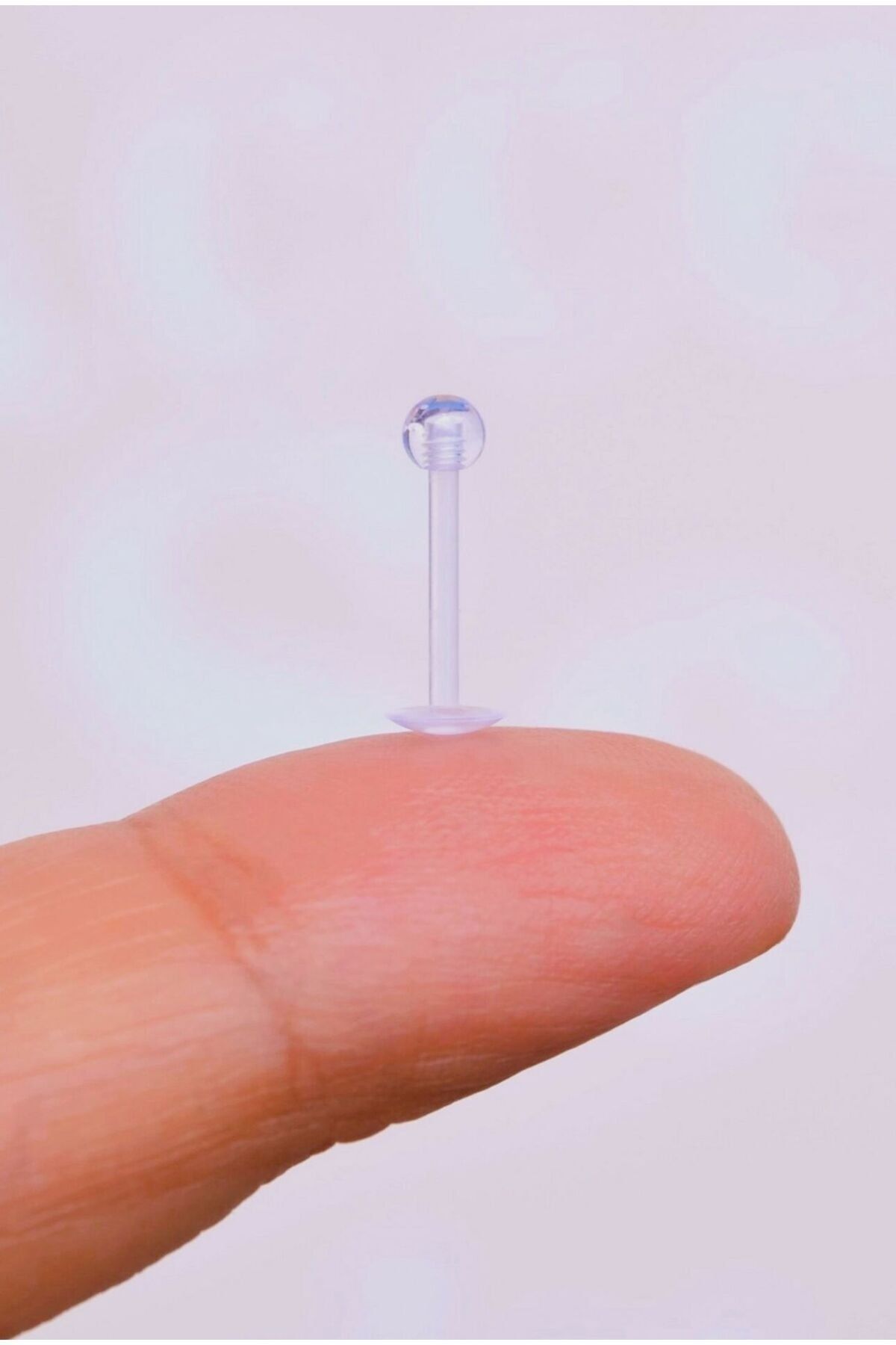 Sacce Scarves&Accessories Antialerjik Bioplast Esnek Şeffaf Silikon Piercing Tragus Helix Lobe Dudak Dil Conch 10 mm