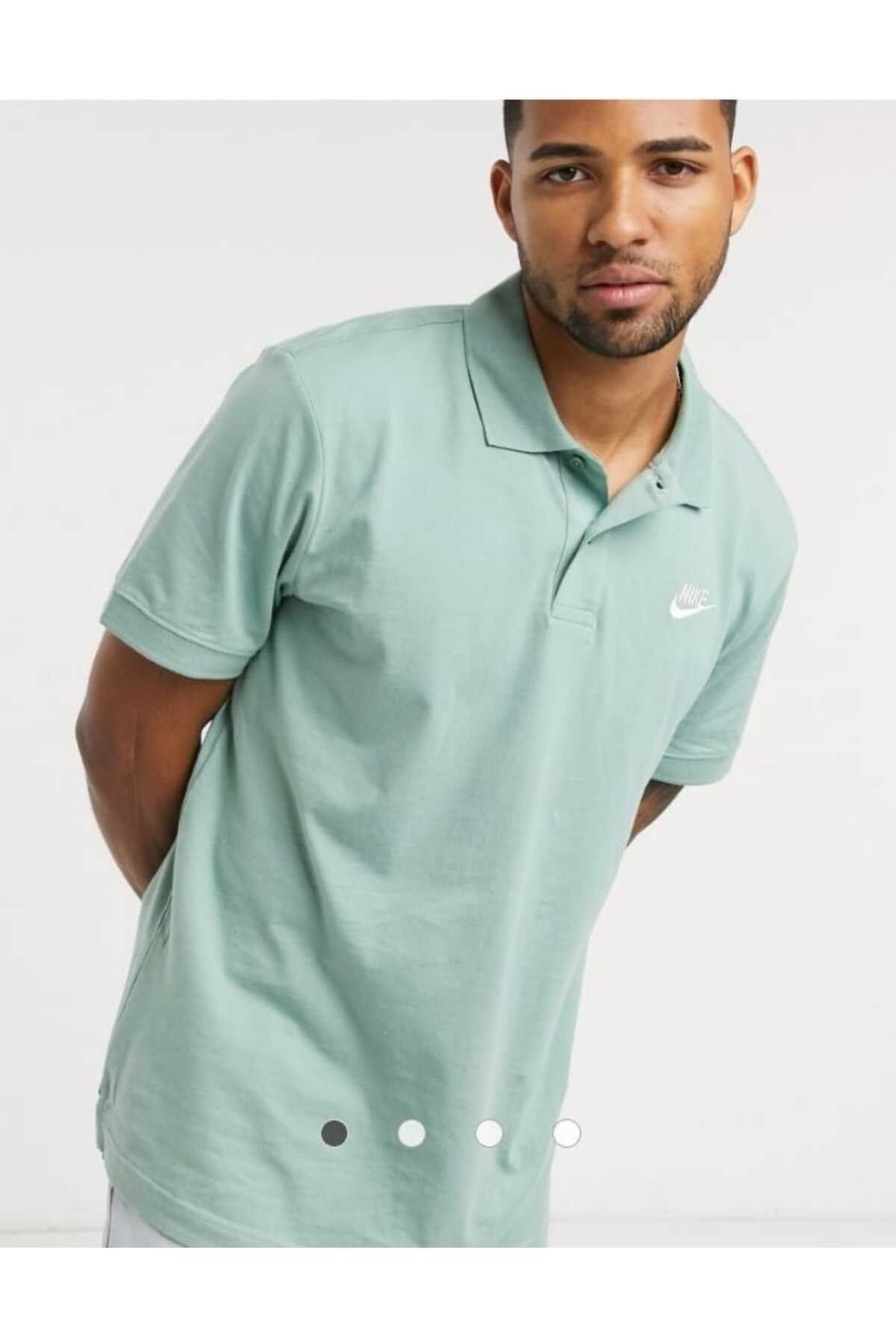 Nike Sportswear Clup Matchup Polo Yaka Yeşil Erkek Tişört