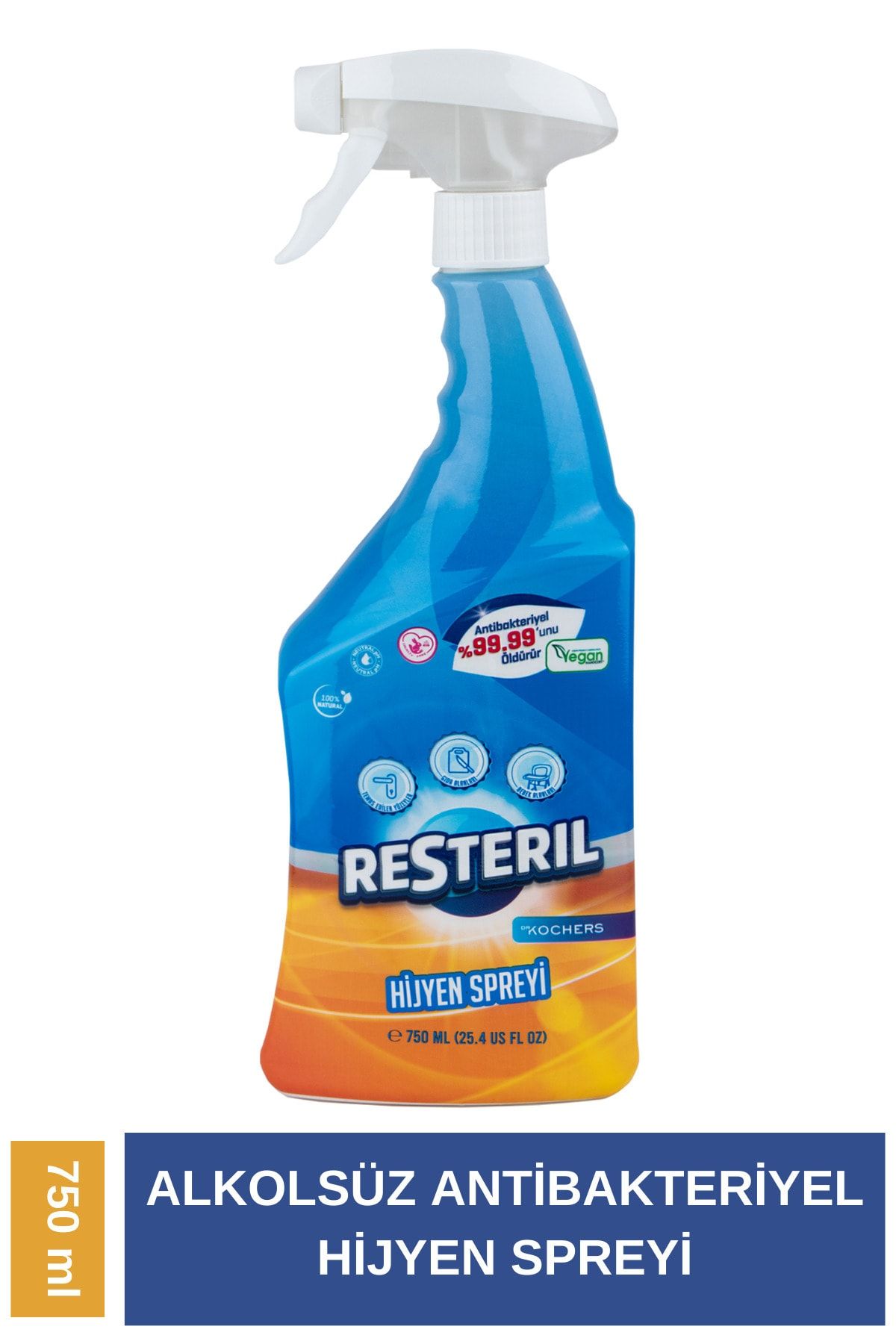 Resteril Antibakteriyel Mutfak Banyo Buzdolabı Temizleyici Küf Giderici Klozet Kapağı Dezenfektan Sprey 750ml