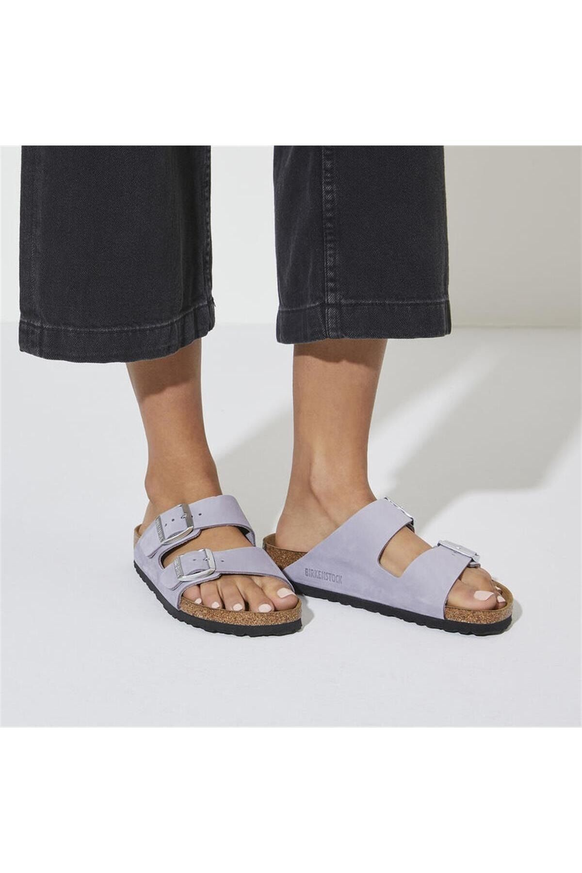 Birkenstock Arizona SFB Yumuşak Taban Mor Çift Toka Terlik