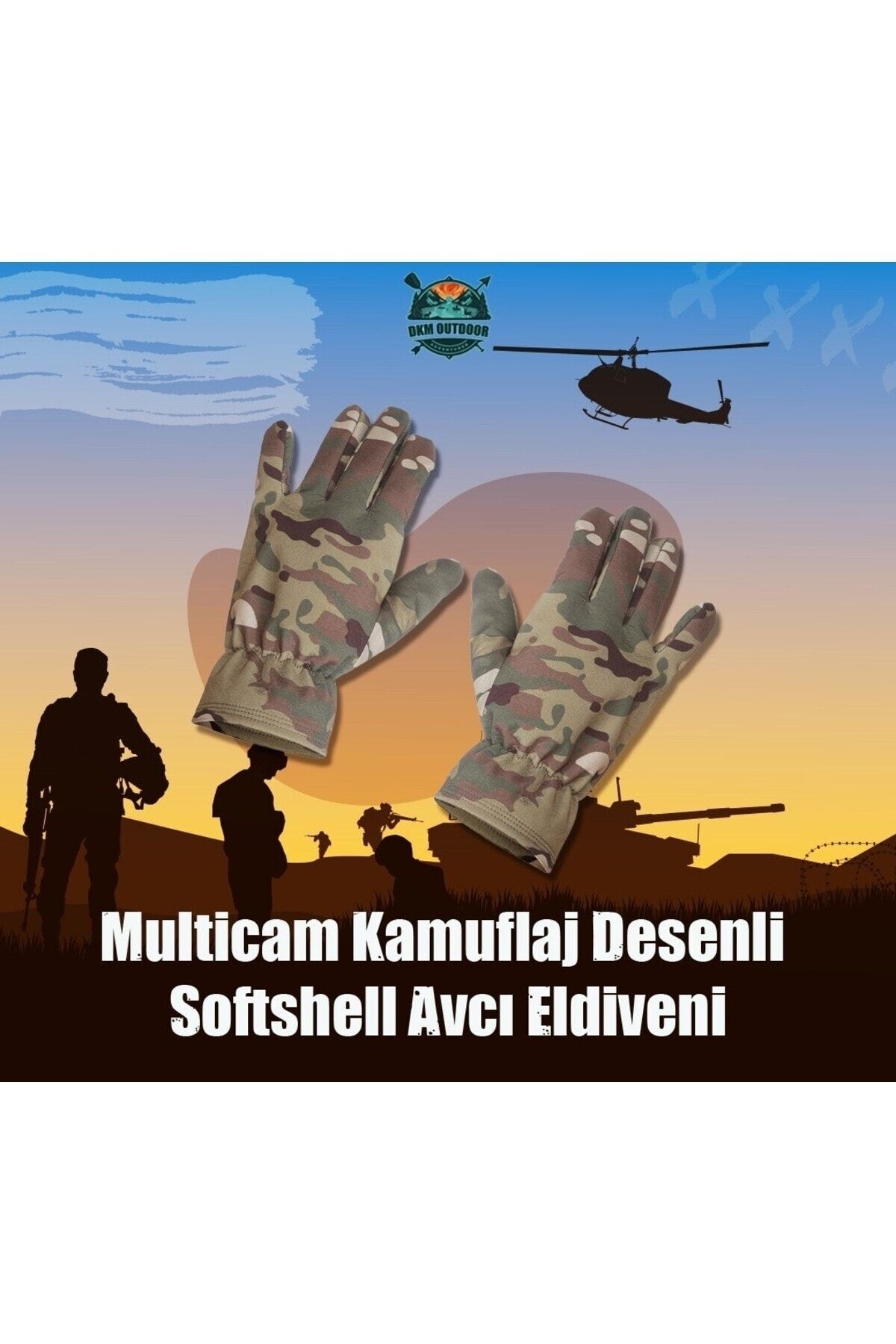 dkmoutdoor Multicam Kamuflaj Desenli Softshel Kumaş Iç Kısmı Polar Kumaştır