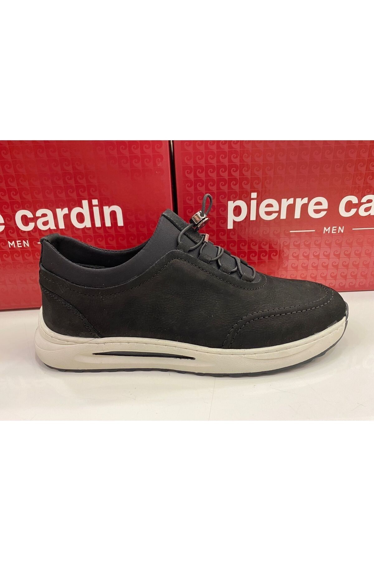 Pierre Cardin erkek casual ayakkabı hakiki deri ortopedik ayakkabı siyah nubuk
