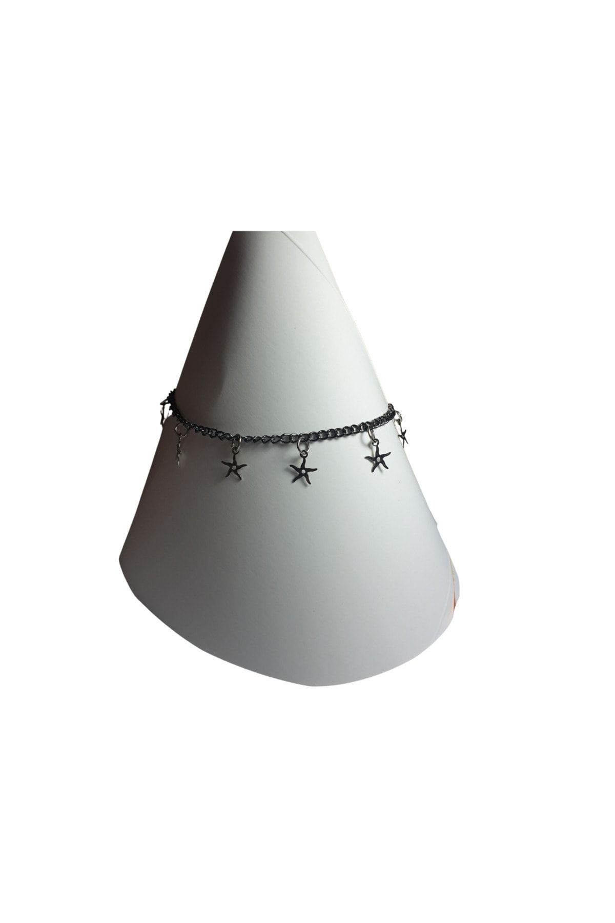 Ororabutik Handmade Gümüş Renk Deniz Yıldızı Sallantılı Halhal-33cm-Ayarlanabilir