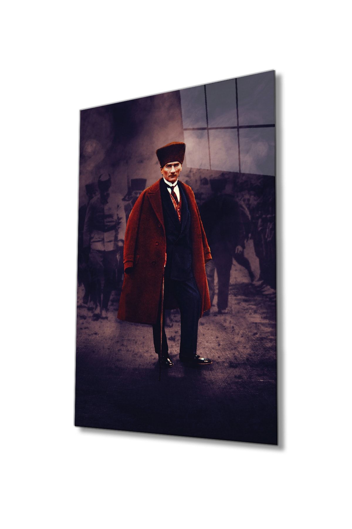 Rosyvien Mustafa Kemal Atatürk Portresi Cam Tablo, Ev, Ofis ve Okul Duvar Dekoru, Hediyelik, Temperli Cam