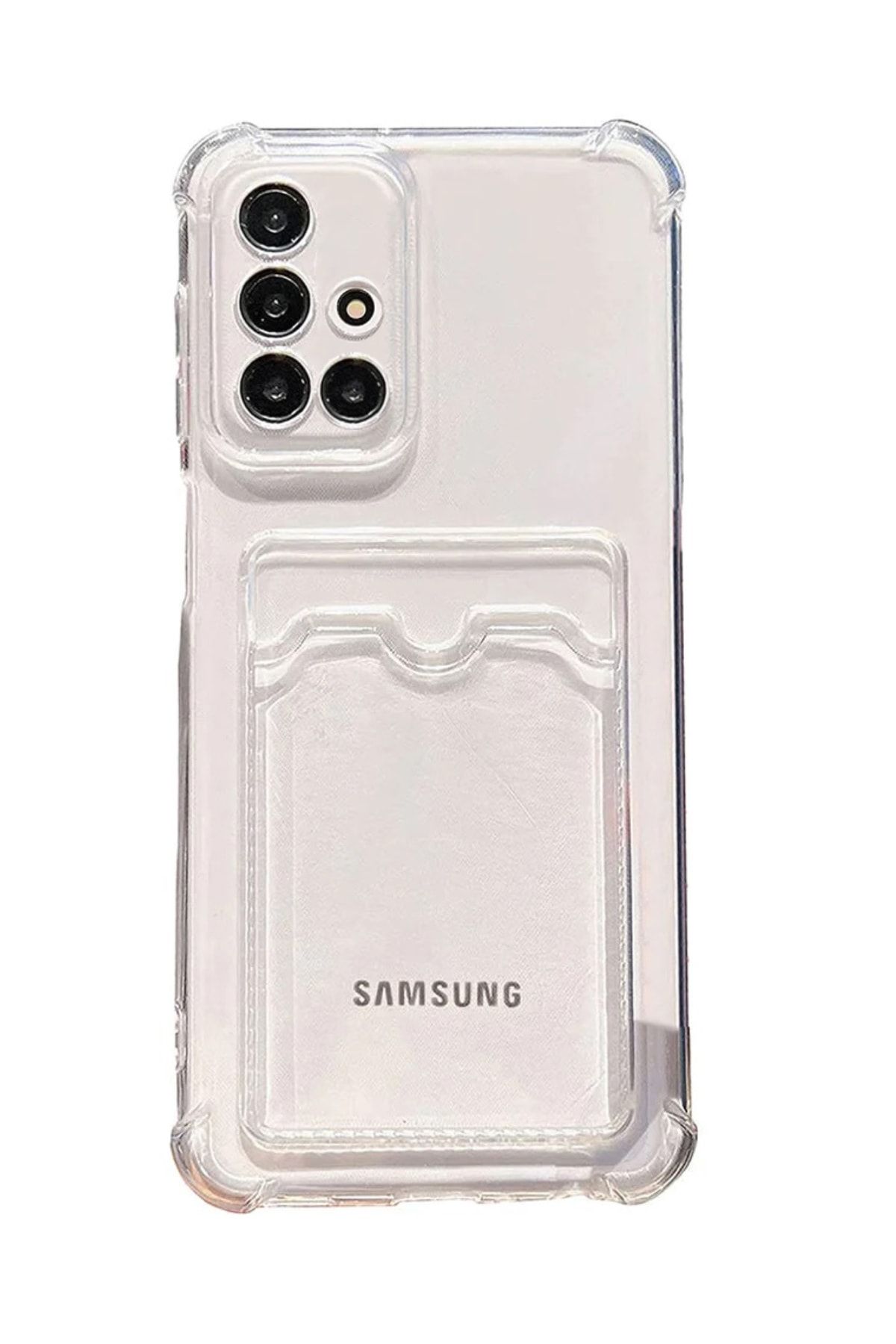 CaseArt Galaxy A71 Uyumlu Kapak Kamera Korumalı Kartlıklı Darbe Emici Özellikli Şeffaf Silikon Kılıf