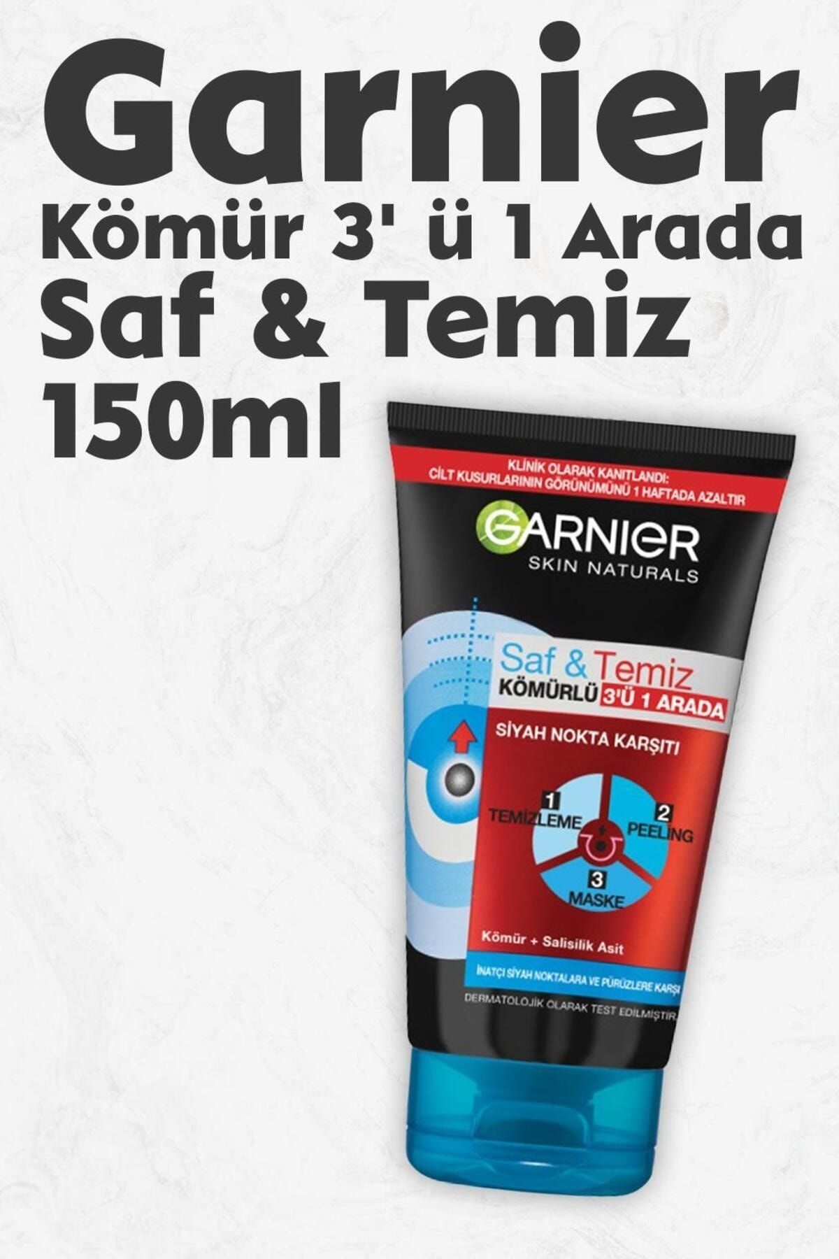 Garnier Kömür 3' ü 1 Arada Saf & Temiz 150 ml