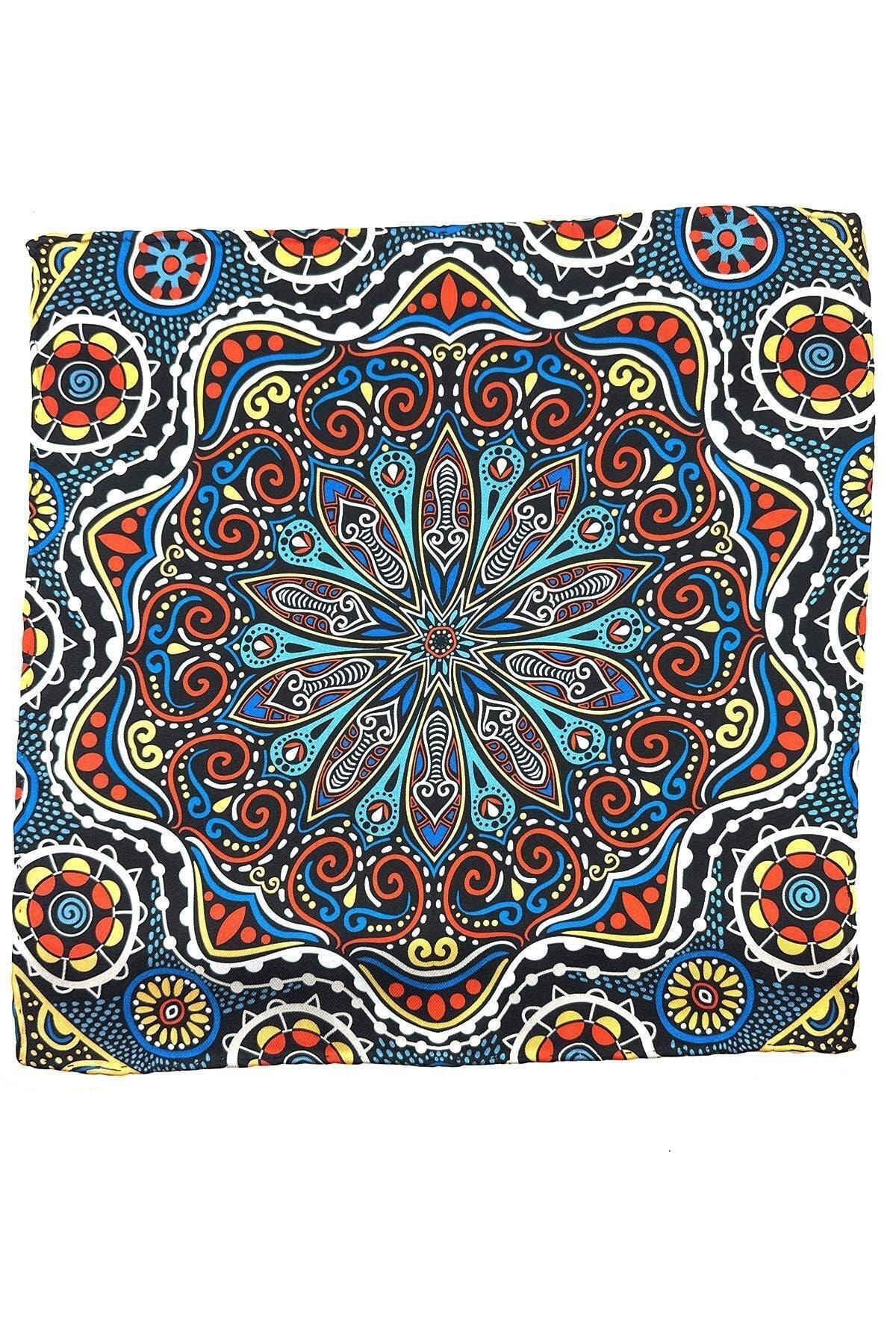 Kravatkolik Çok Renkli Motif Desen Erkek Cep Mendili SPS599-61