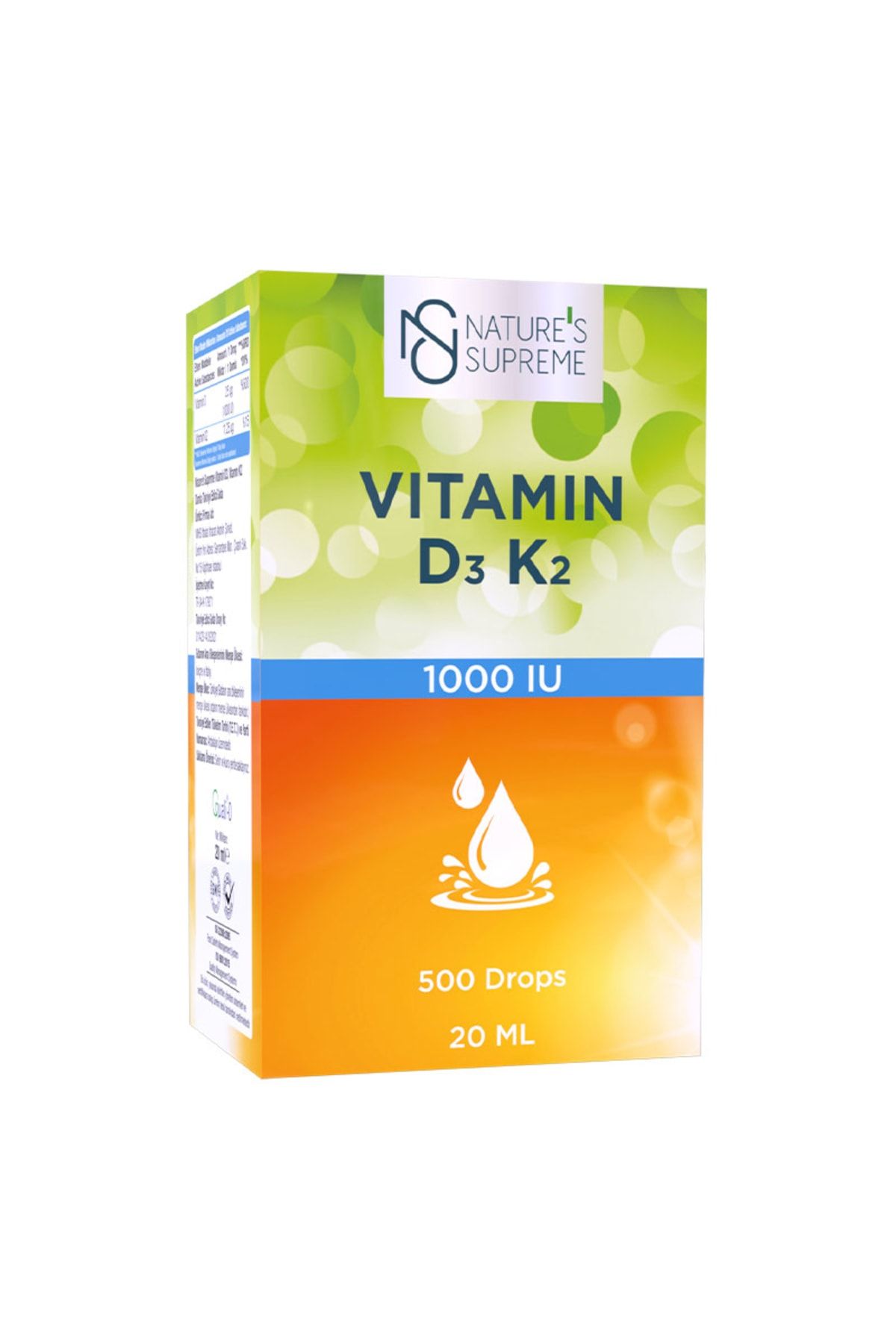 Natures Supreme Vitamin D3 K2 20 ml Damla