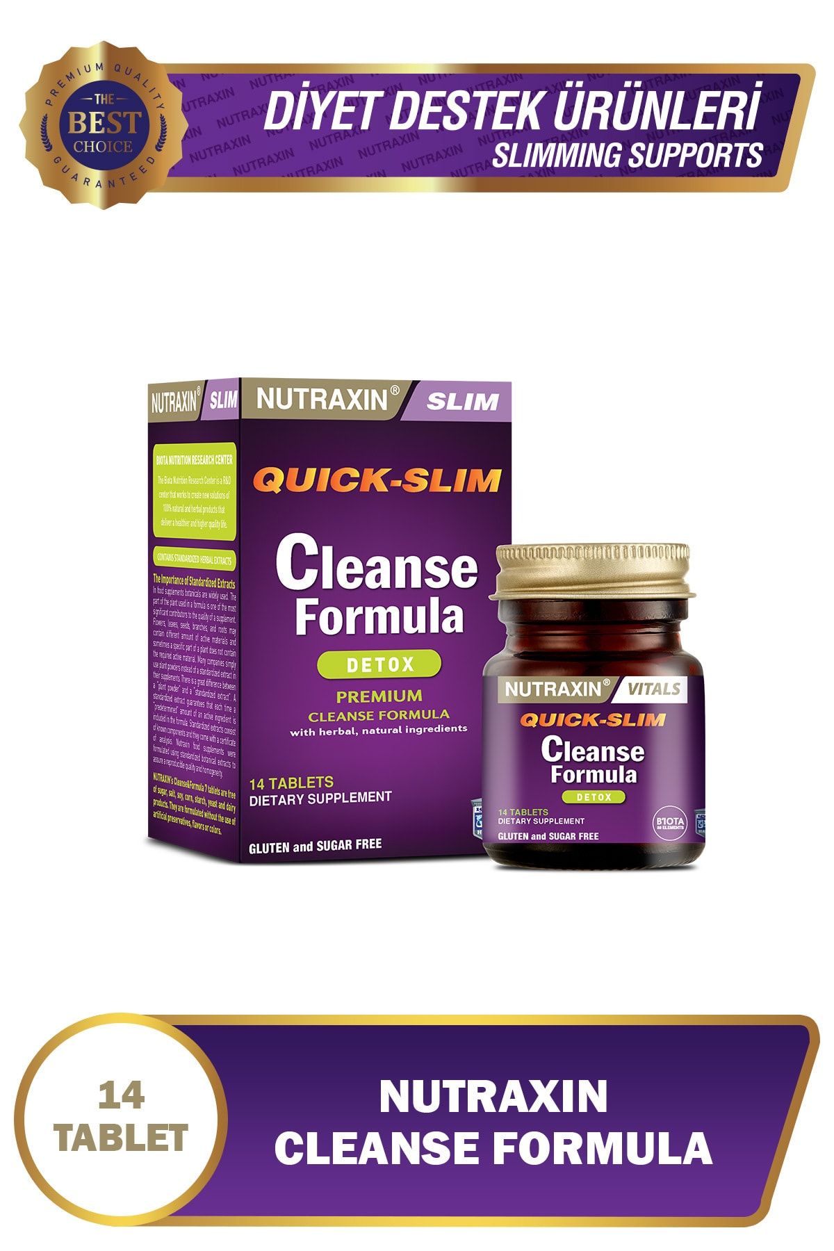 Nutraxin Quick Slim Cleanse Formula 7 Detoks  14 Tablet Qs