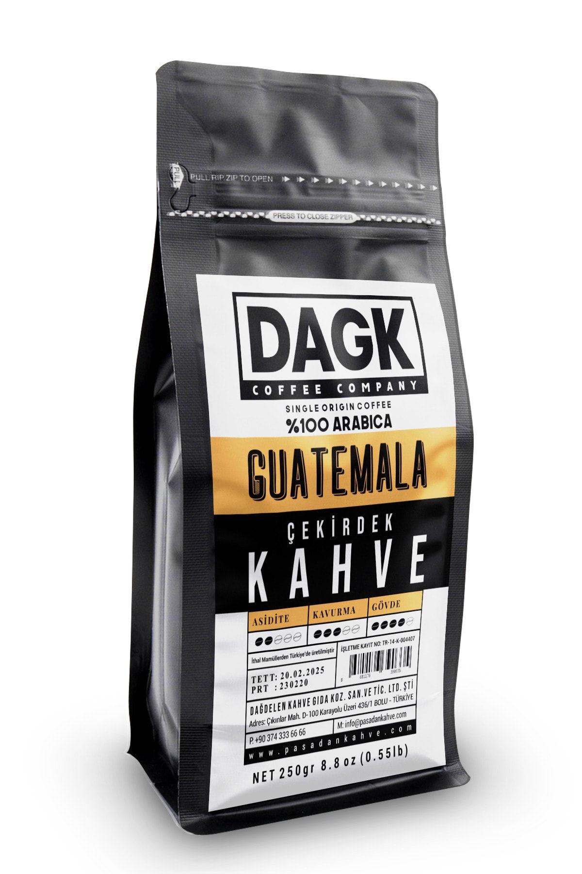 Dagk Guatemala Çekirdek Kahve 250gr