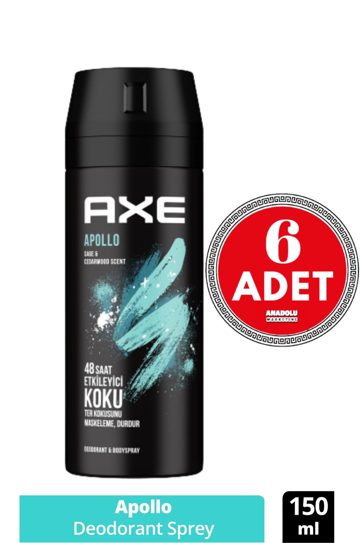 Axe Apollo Erkek Sprey Deodorant 150 Ml (6 Adet)