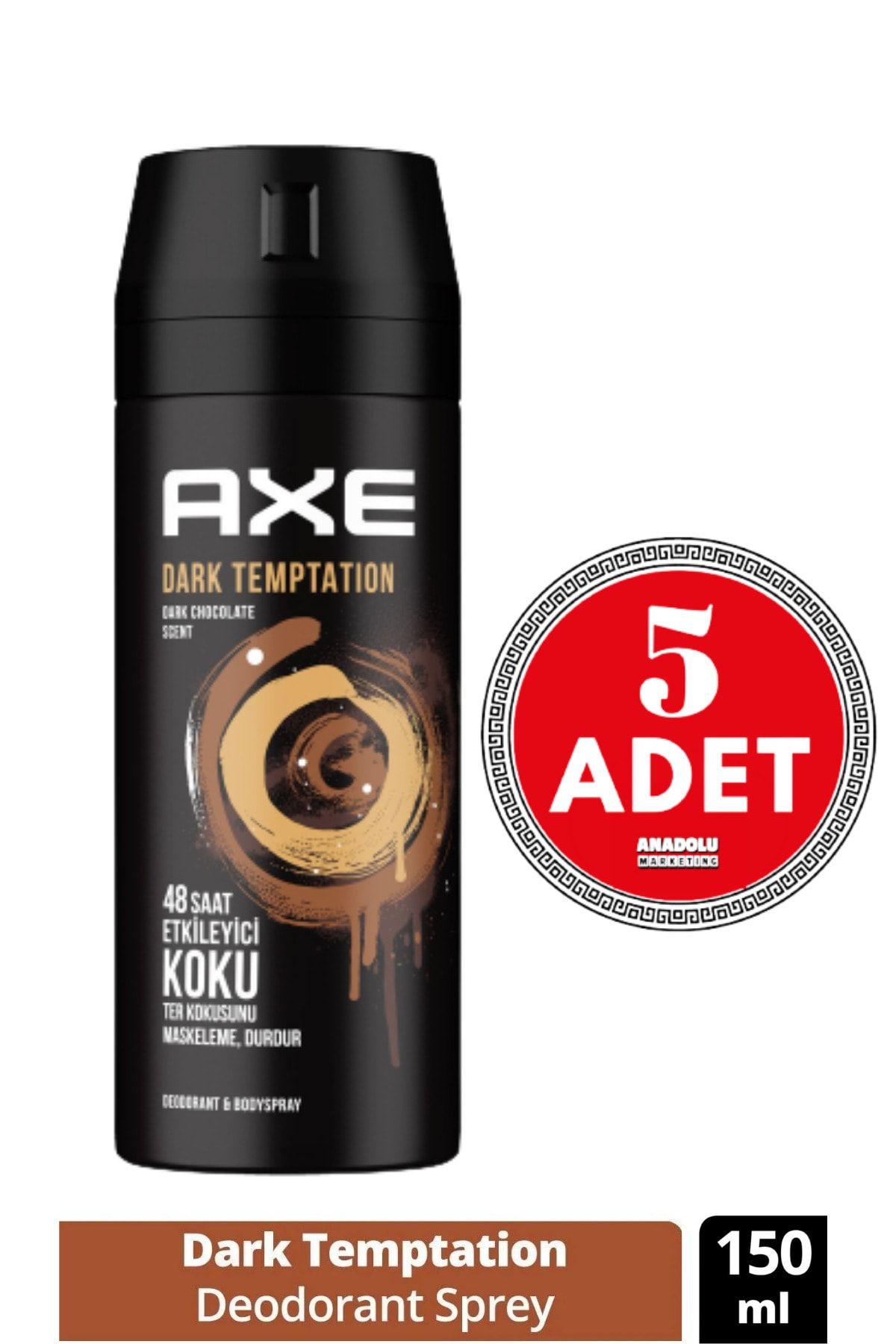 Axe Dark Temptation Erkek Sprey Deodorant 150 Ml (5 Adet)