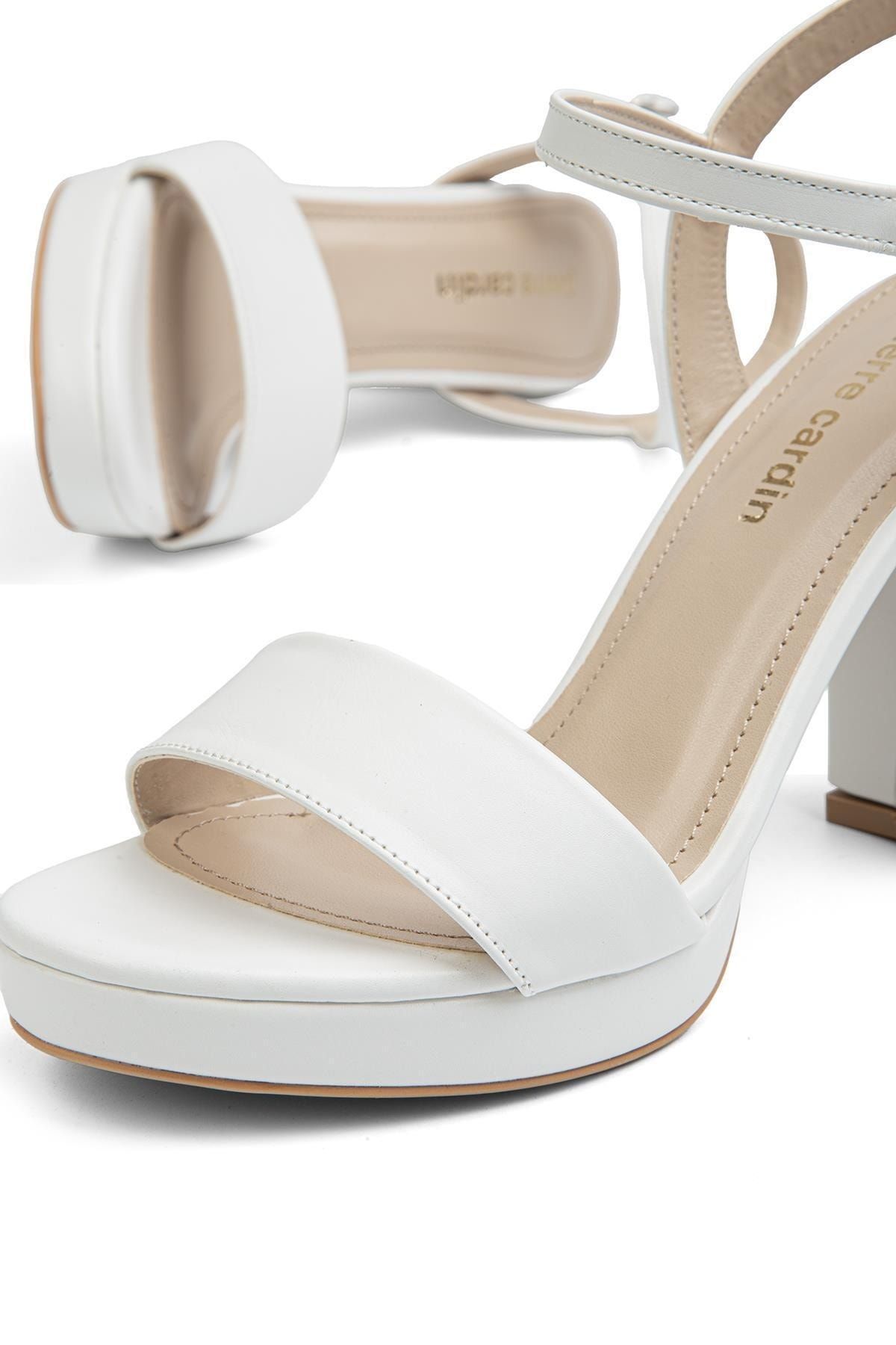 Pierre Cardin ® | PC-52370-3822 Beyaz Cilt - Kadın Topuklu Ayakkabı