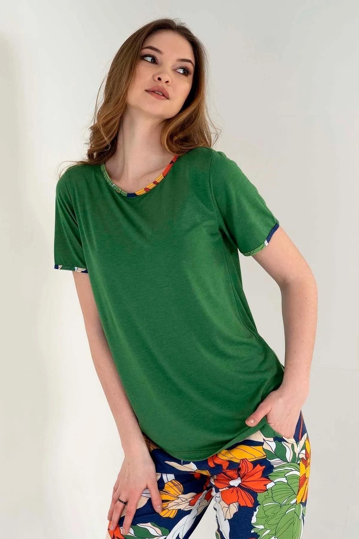 Vienetta Kadın Kısa Kol Green Pijama Takımı 2C1T0N0O85-0384