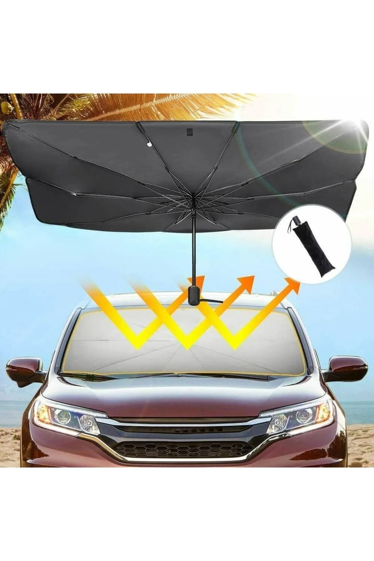 Universal Opel Crossland Araba Ön Cam Güneşlik Katlanabilir Güneşlik Şemsiye Ön Cam Gölgelik
