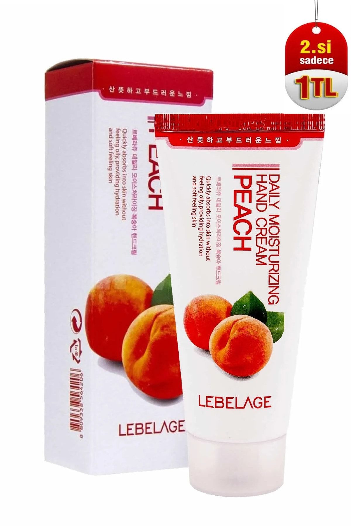 LEBELAGE Şeftali Özlü Doğal İçeriklerle Zengin Nemlendirici El Kremi Peach Hand Cream