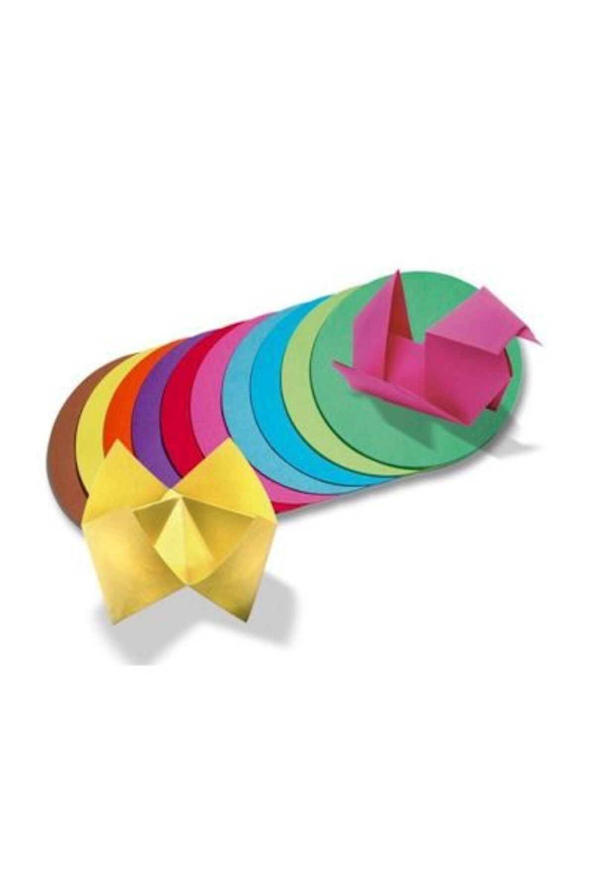 Folia Yuvarlak Origami Kağıdı 10 Renk 500 Adet 12 cm. Çap