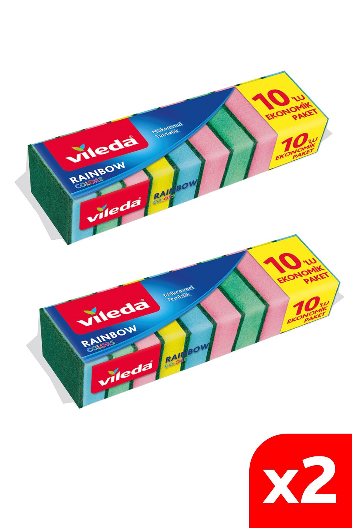 Vileda 2 Paket 10'lu Rainbow Bulaşık Süngeri