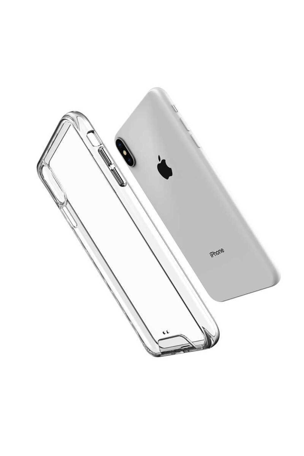 AKSEFİZZ Apple iPhone XS Max 6.5 Kılıf Bağımsız Tuş Yapısı Korumalı Lüks Şeffaf Kapak