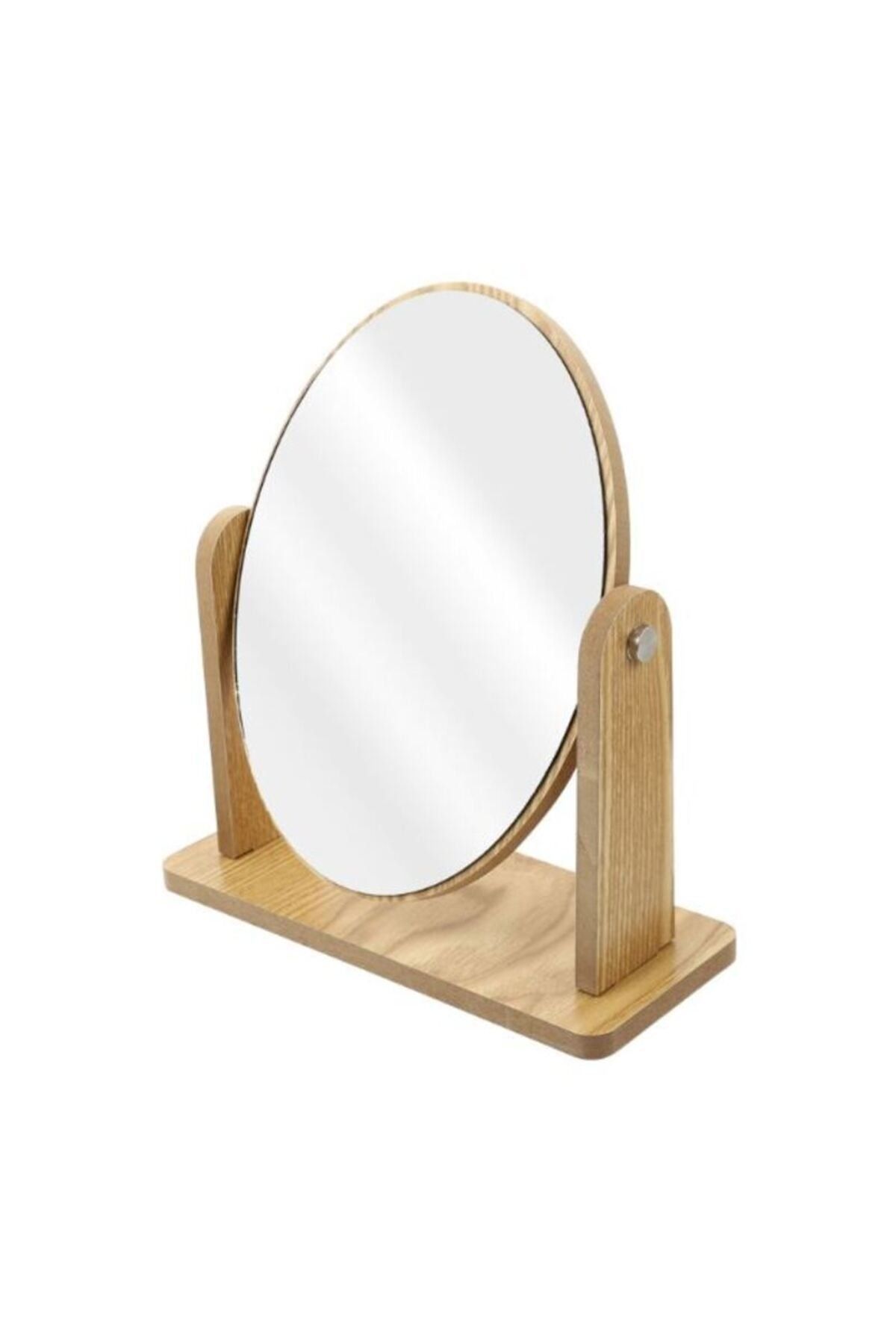 gaman Masaüstü Oval Ayna Ayarlanabilir Makyaj Aynası Masaüstü Ahşap Ayna Özel Tasarımlı Ahşap Retro
