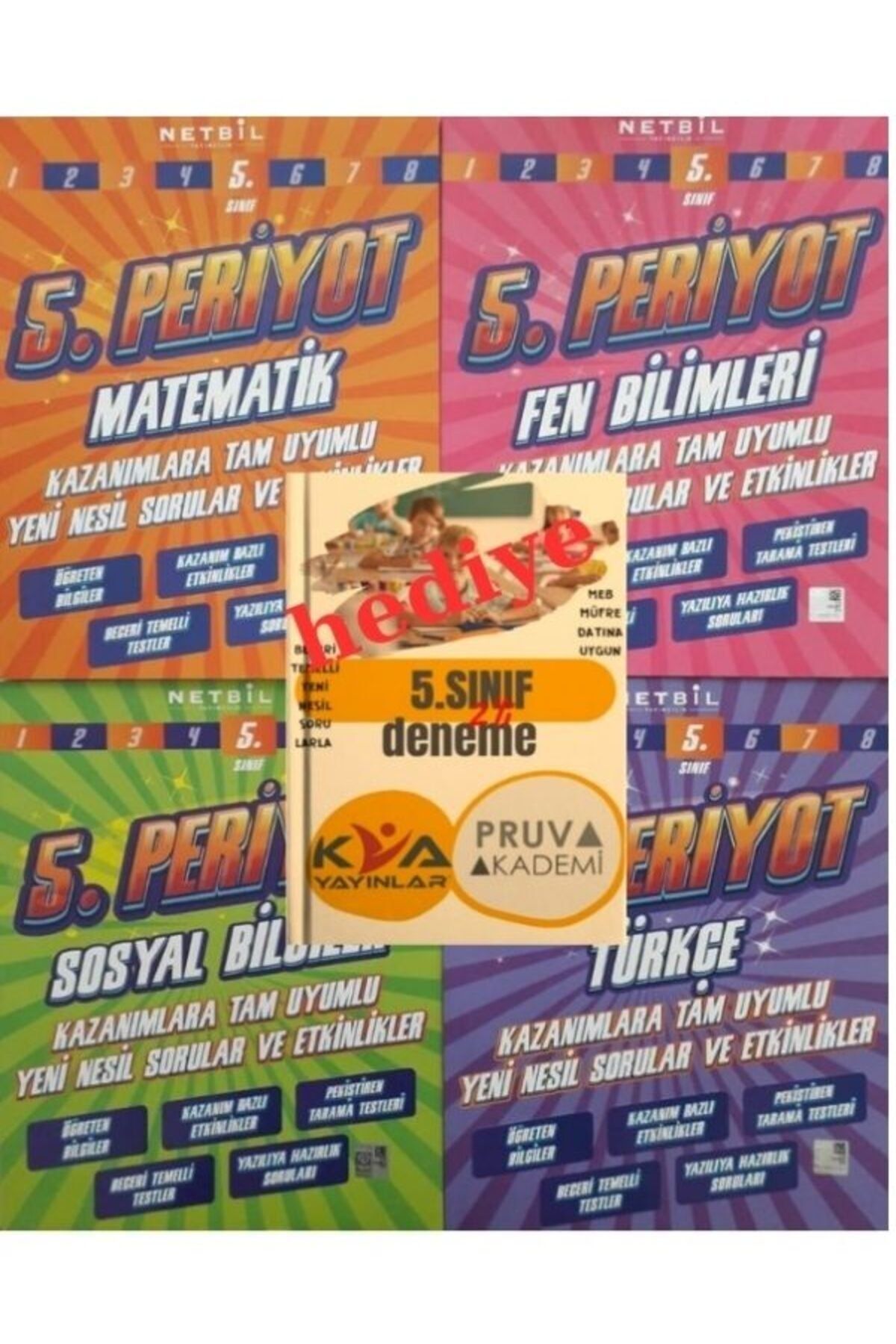 Koray Varol Yayınları 5. Sınıf Netbil Periyot Matematik- Fen -Türkçe- Sosyal + 2'Li Deneme(KVA-PRUVA)
