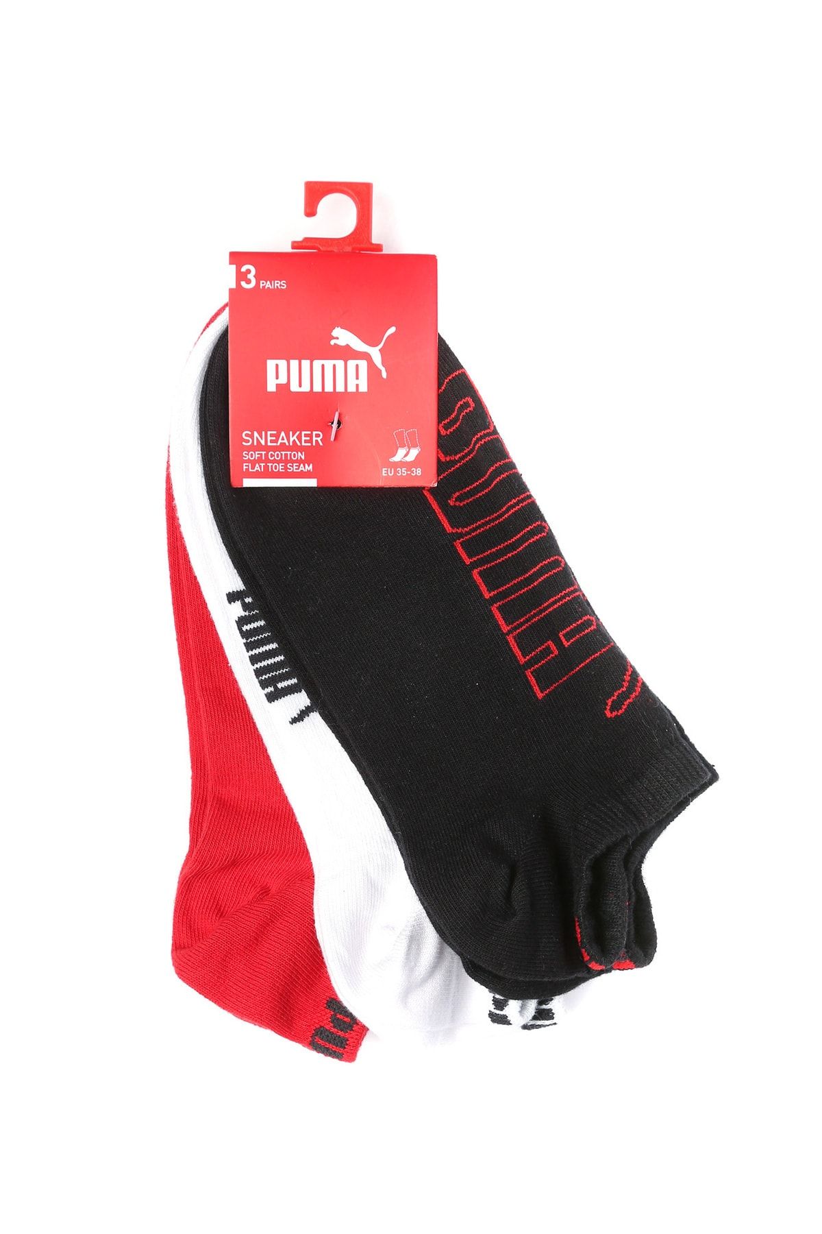 Puma Siyah Unisex Çorap 90798804 PUMA GRAPHIC SNEAKER 3P