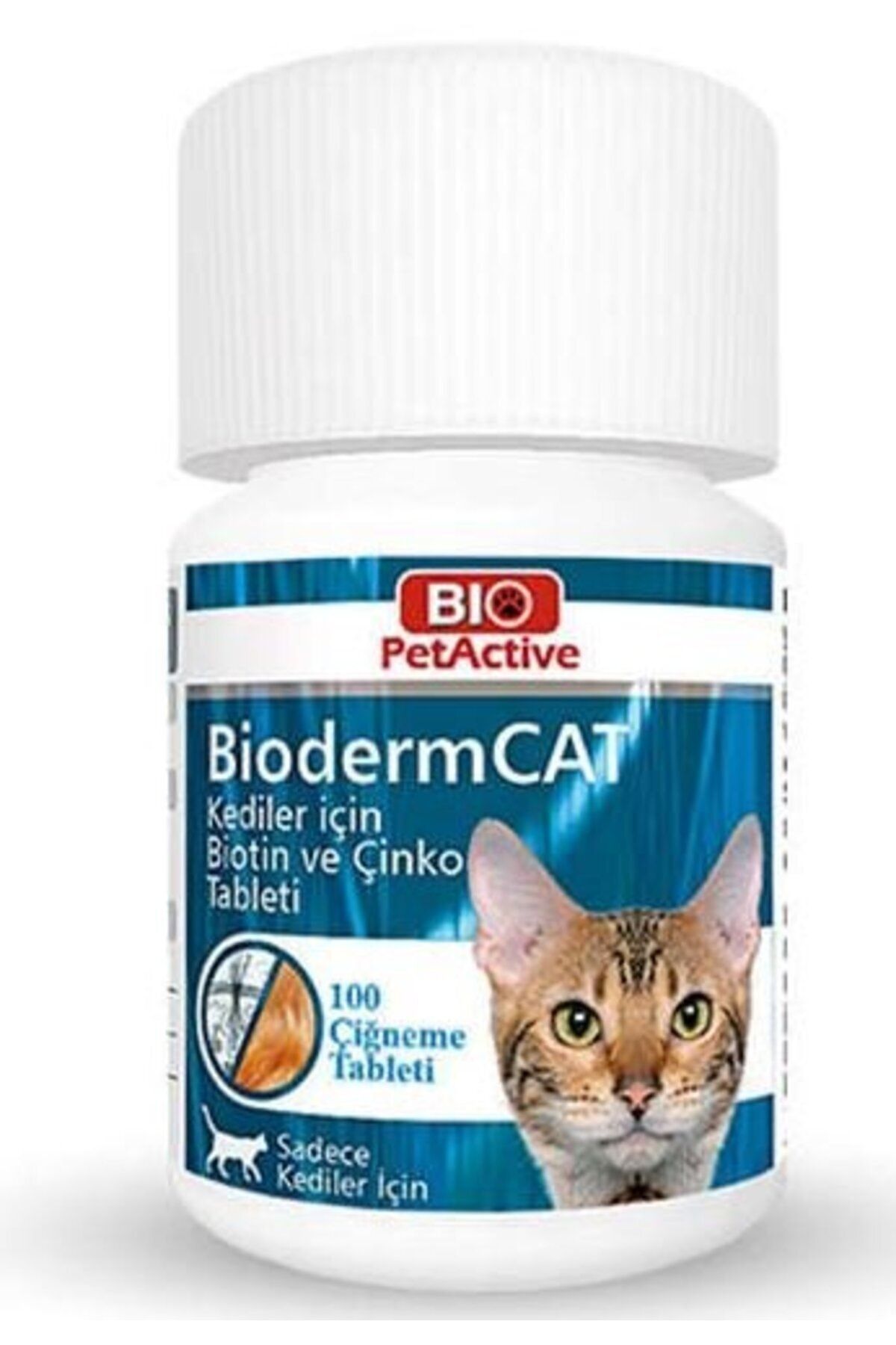 BioPetAct Bio Pet Active BioDerm Biotin ve Çinko Kedi Tableti 30 Gr ( 100 Tablet )