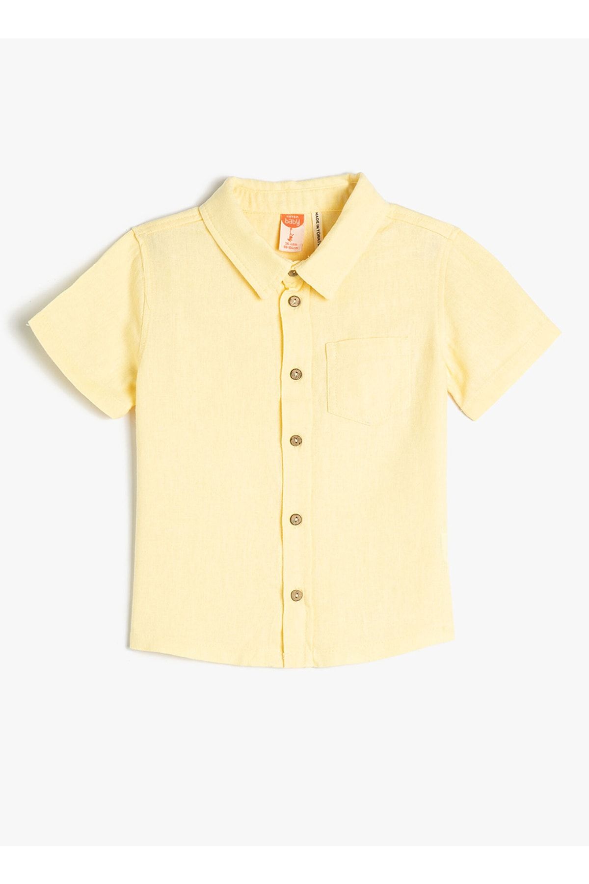 Koton Düz Sarı Bebek Gömlek 3SMB60058TW