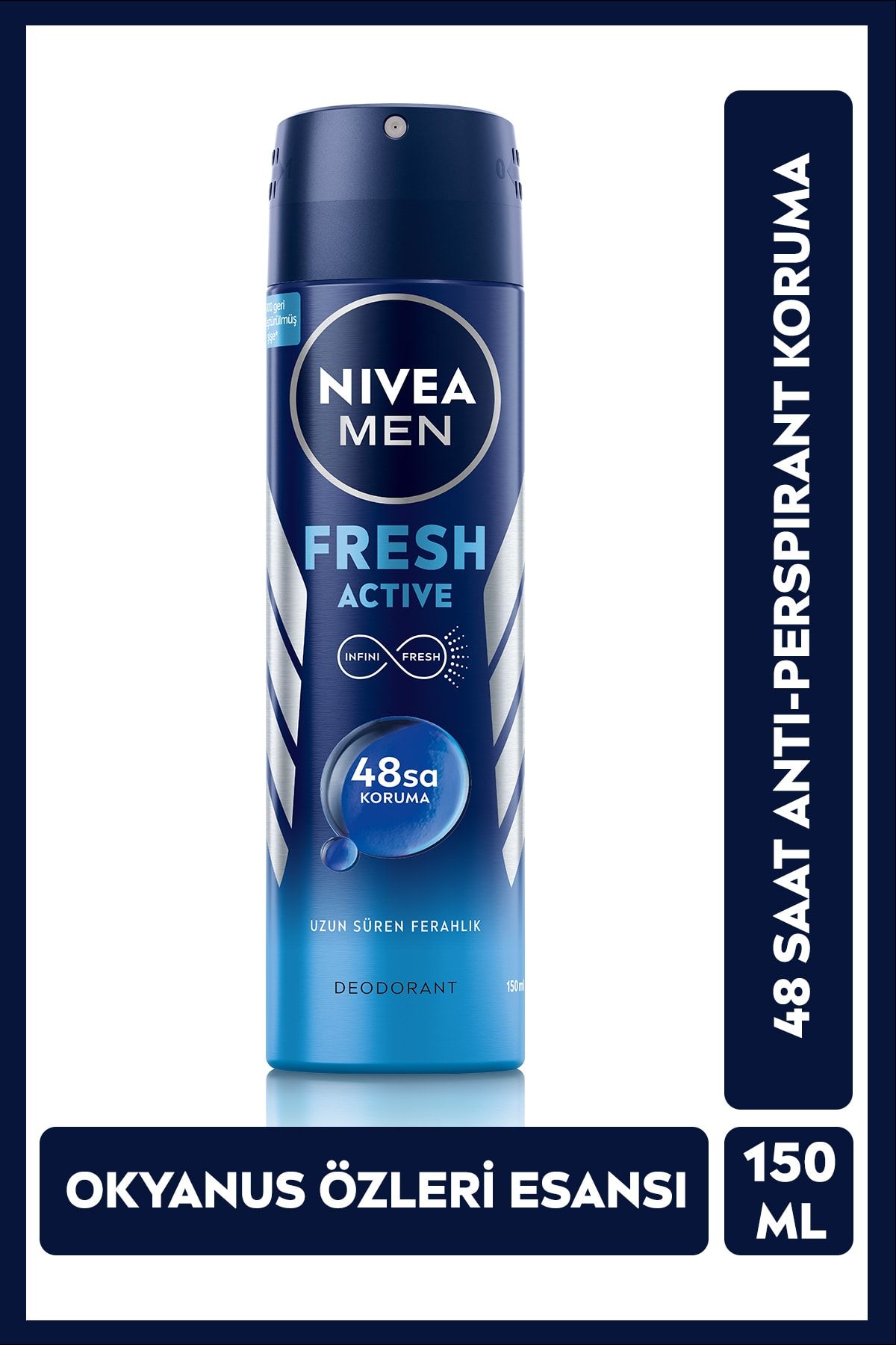 Men Erkek Sprey Deodorant Fresh Active 48 Saat Deodorant Koruması 150ml_0