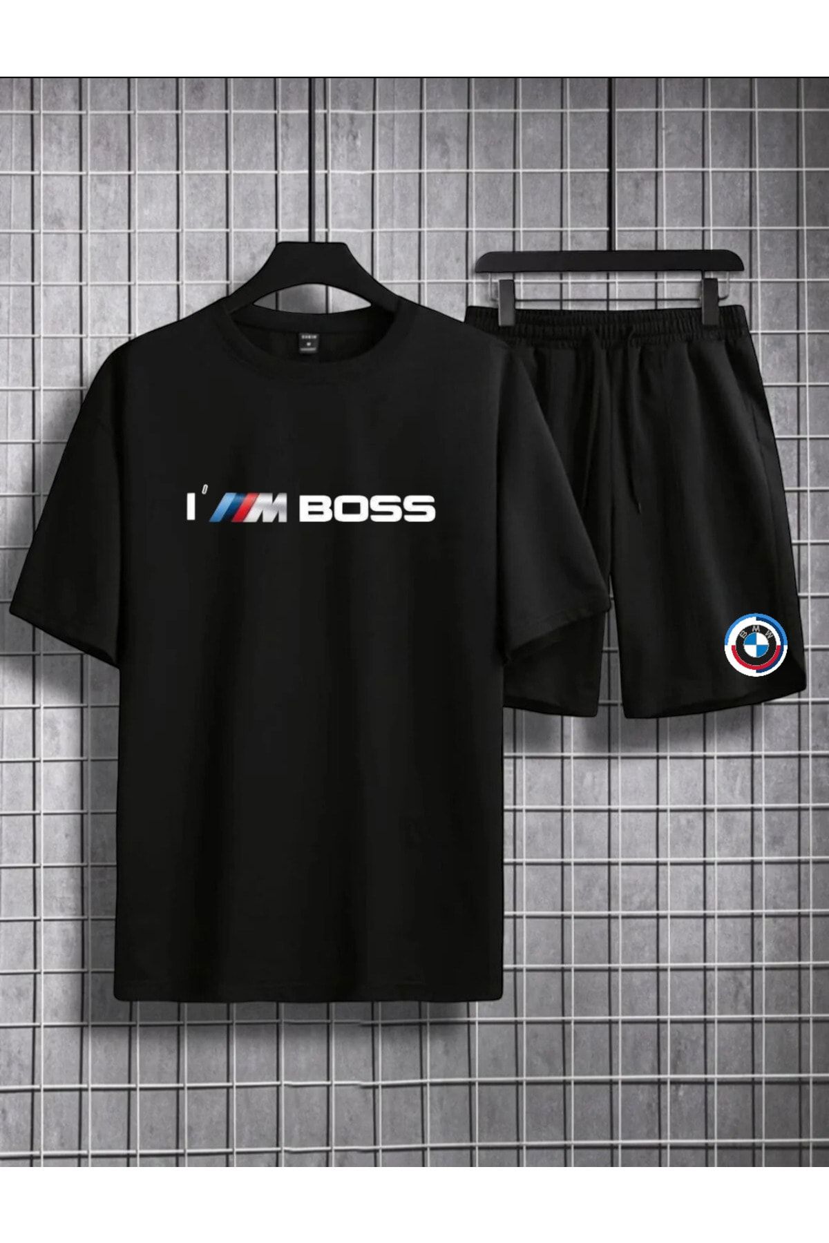 NewCabin Yeni sezon Baskılı Unisex Oversize T-shirt Ve Yazlık Şort Alt Üst Takım 2'li
