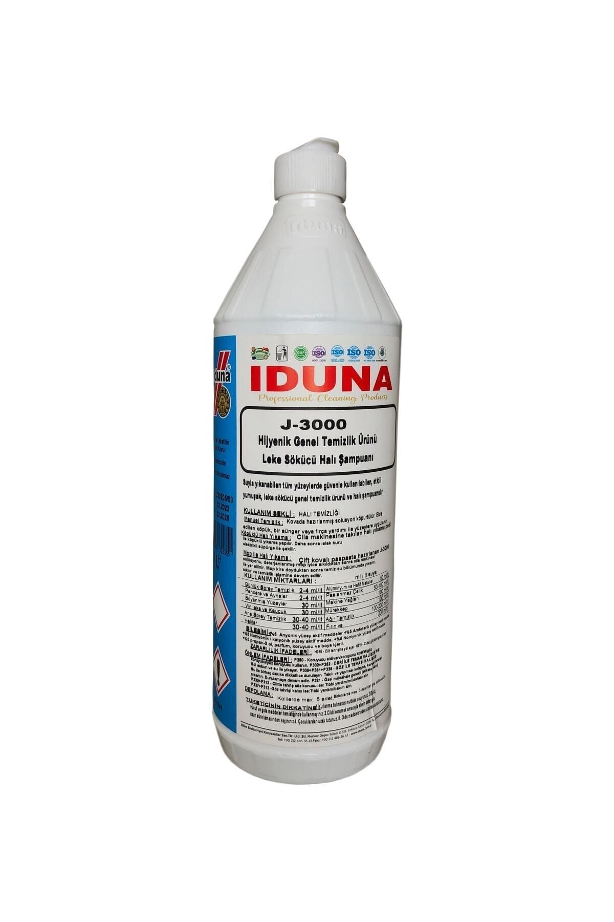 Iduna J-3000 Hijyenik Genel Temizlik Leke Sökücü Halı Şampuanı 1 Lt