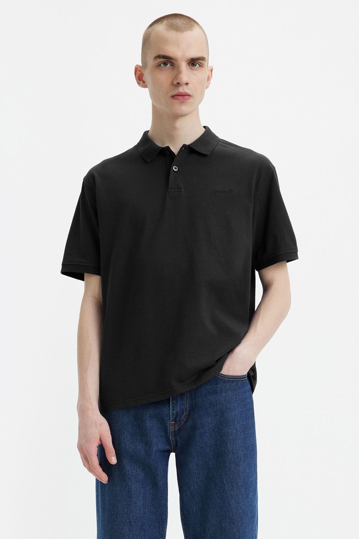 Levi's Erkek Rahat Polo Yaka Siyah T-shirt - A6735-0011
