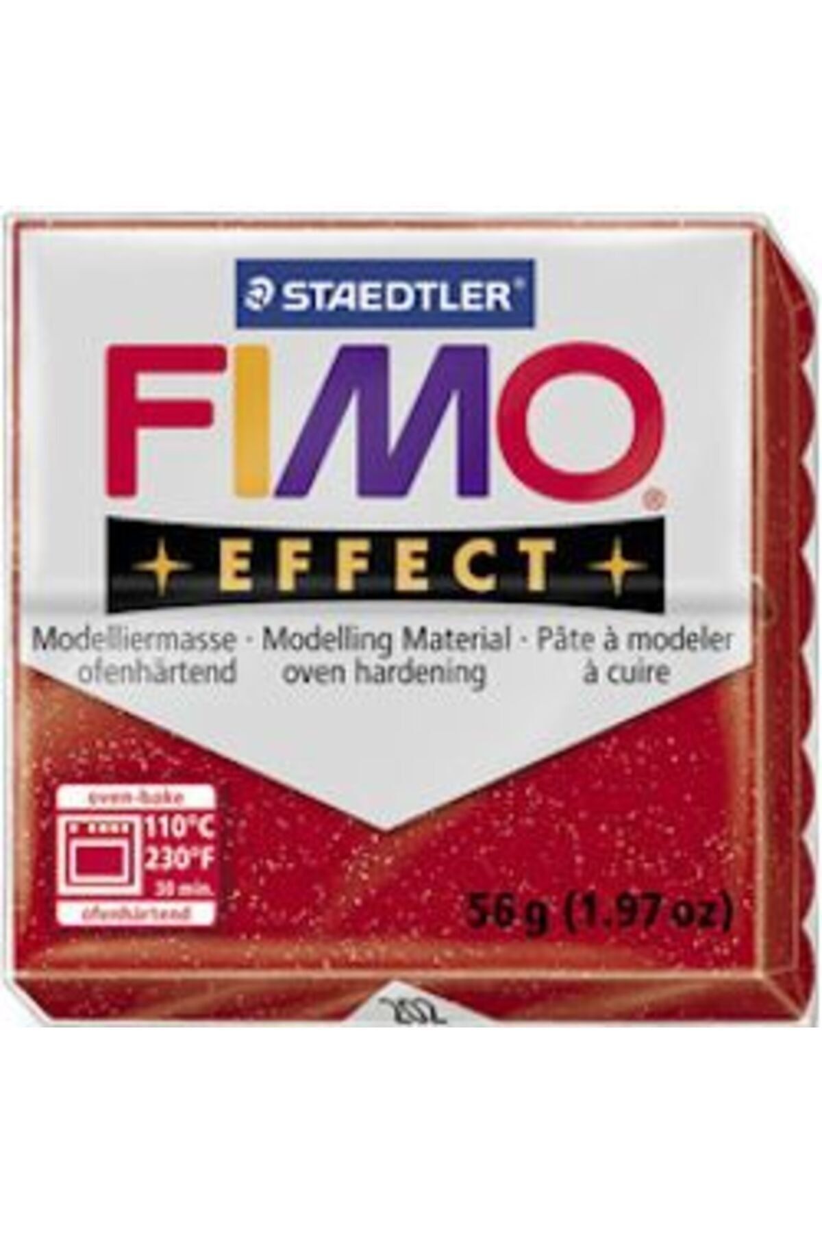 Staedtler Fimo Effect Polimer Kil 57gr. Glitter Red
