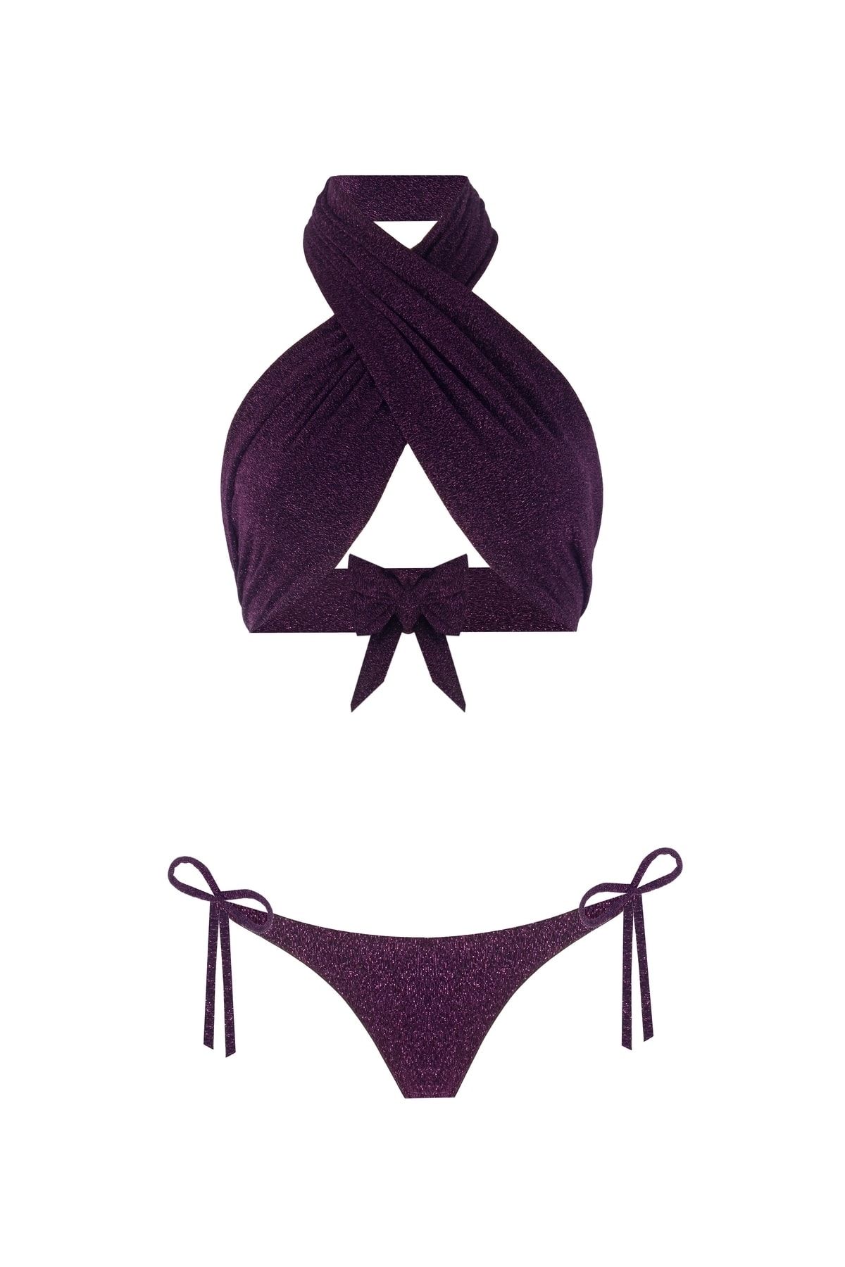 Nur Karaata Sun 3 In 1 Sparkle Purple Bikini